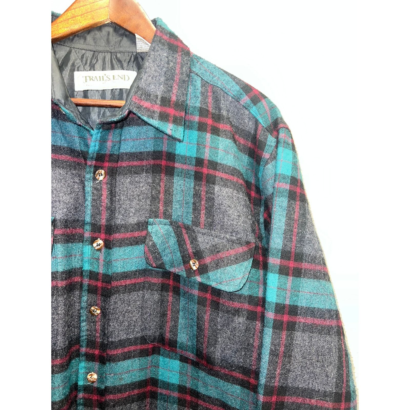 Vintage Vintage Trail's End Flannel Shirt Quilted Lined Plaid VTG L Size US L / EU 52-54 / 3 - 3 Thumbnail