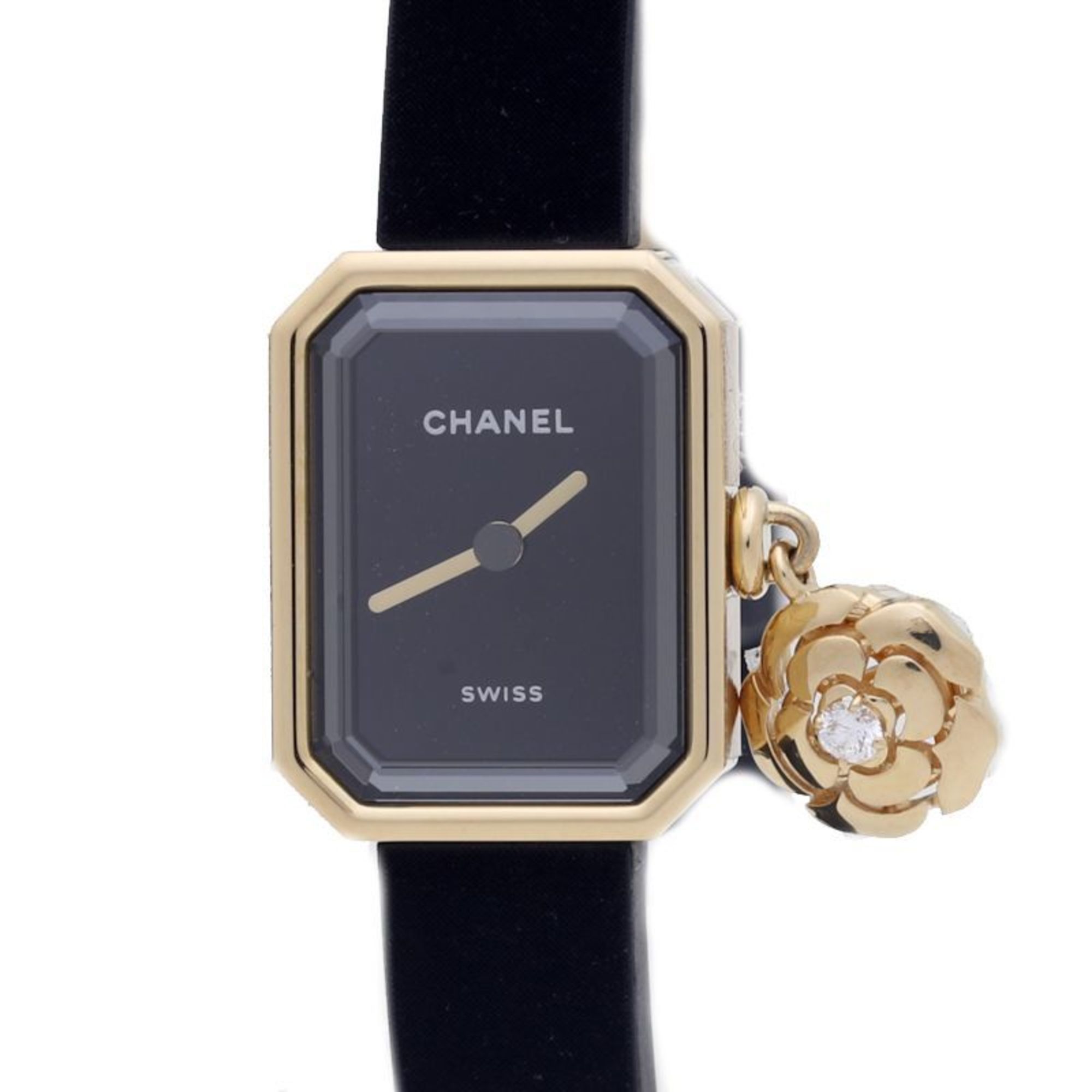 image of Chanel Premier Camellia Limited H6361 K18Yg Yellow Gold X Titanium Rubber Ladies 39325 in Black, Wo