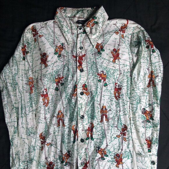 Other Vintage Monticello Mountain Climbers Disco Polyester Shirt Size US L / EU 52-54 / 3 - 2 Thumbnail