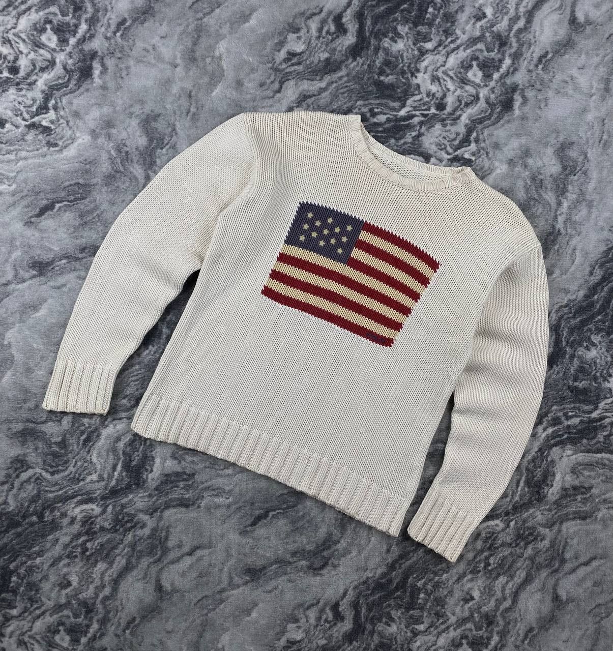 Polo Ralph Lauren Vintage Polo Ralph Lauren Knit Sweater Flag USA 90s Women Size US S / EU 44-46 / 1 - 1 Thumbnail