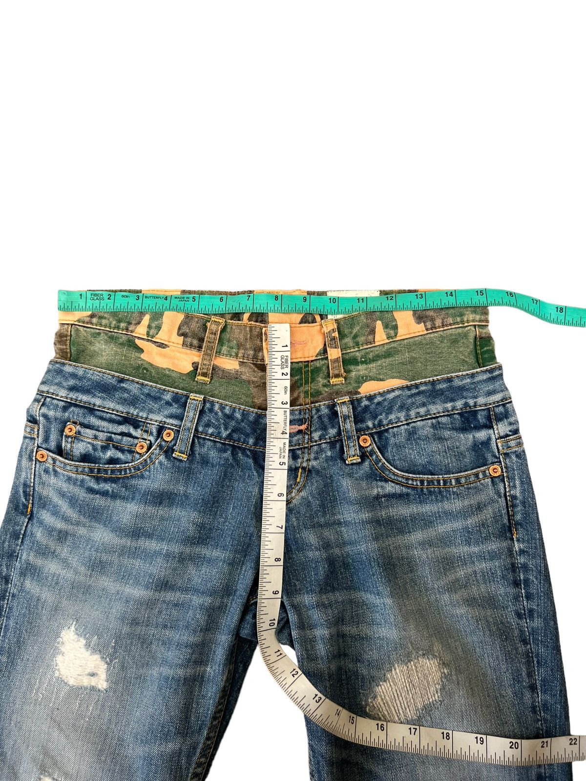 Vintage Antgauge Japan Double Waist Rips Distressed Denim Size US 29 - 3 Thumbnail