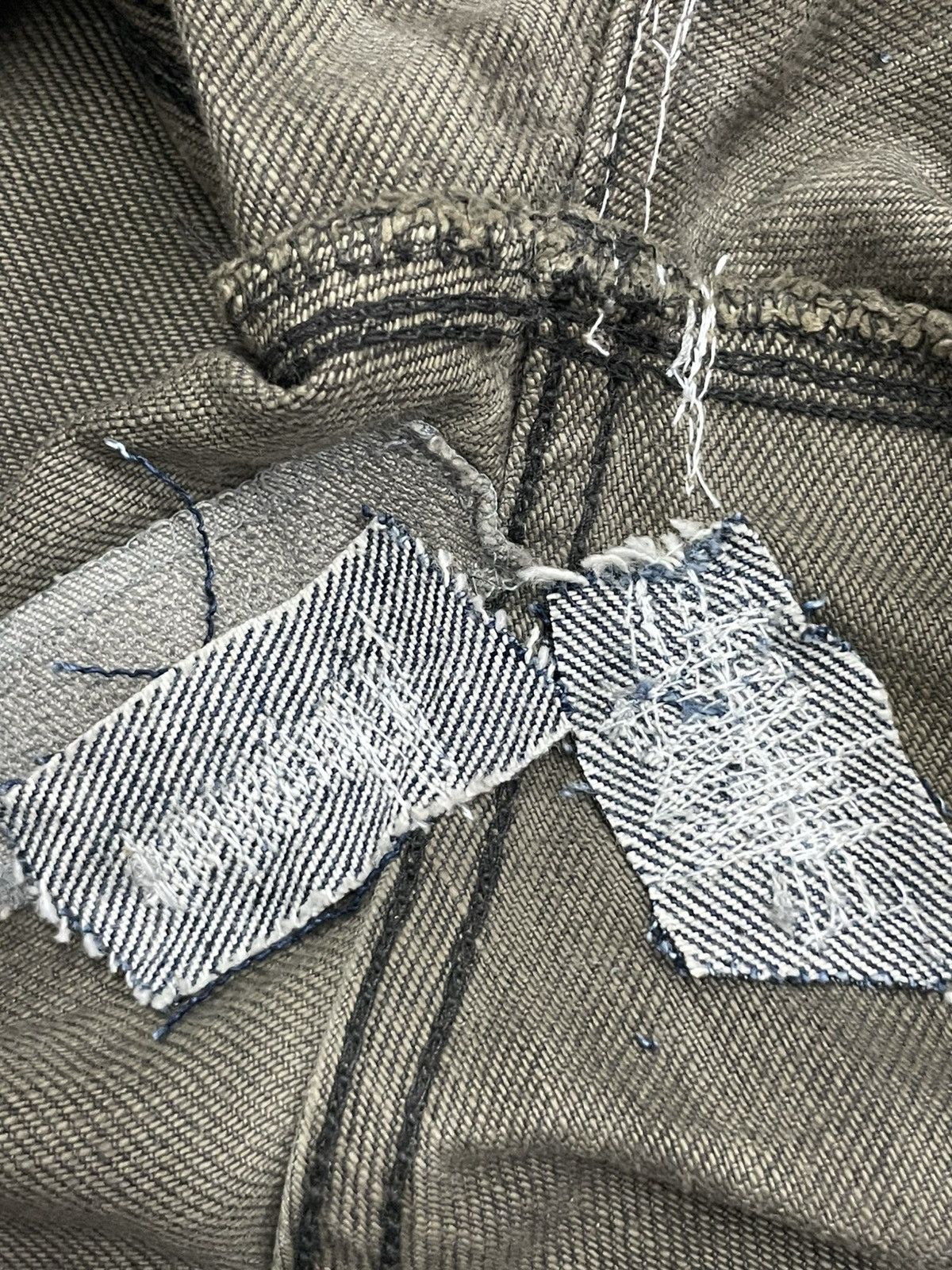 Emporio Armani Emperio Armani Distress Repaired Two Tone Denim Buttonfly Size US 35 - 18 Thumbnail