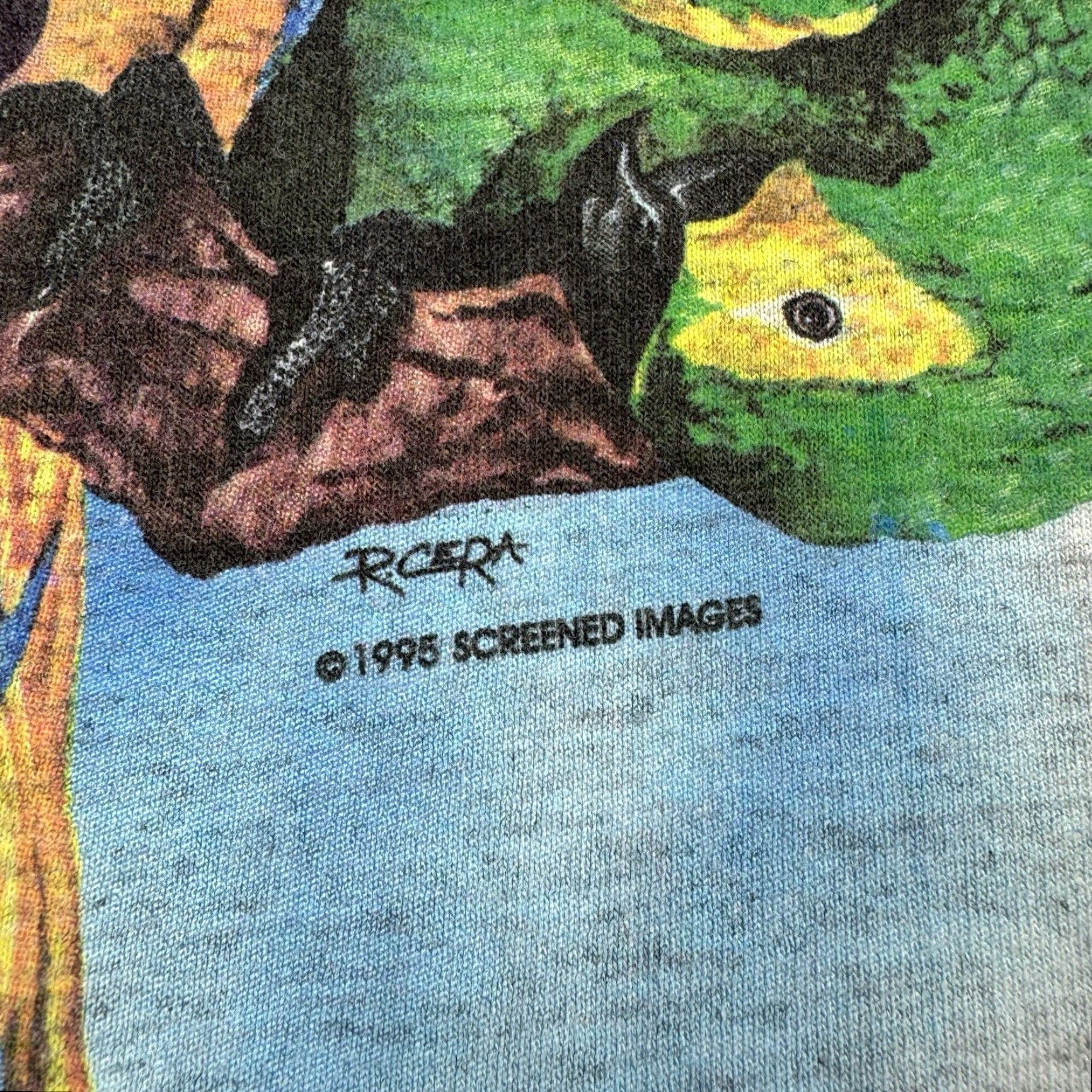Fruit Of The Loom VINTAGE Fruit of the Loom T-Shirt Adult 2XL Gray Parrot Graphic 90s Nature Birds Outdoor Mens Size US XXL / EU 58 / 5 - 3 Thumbnail