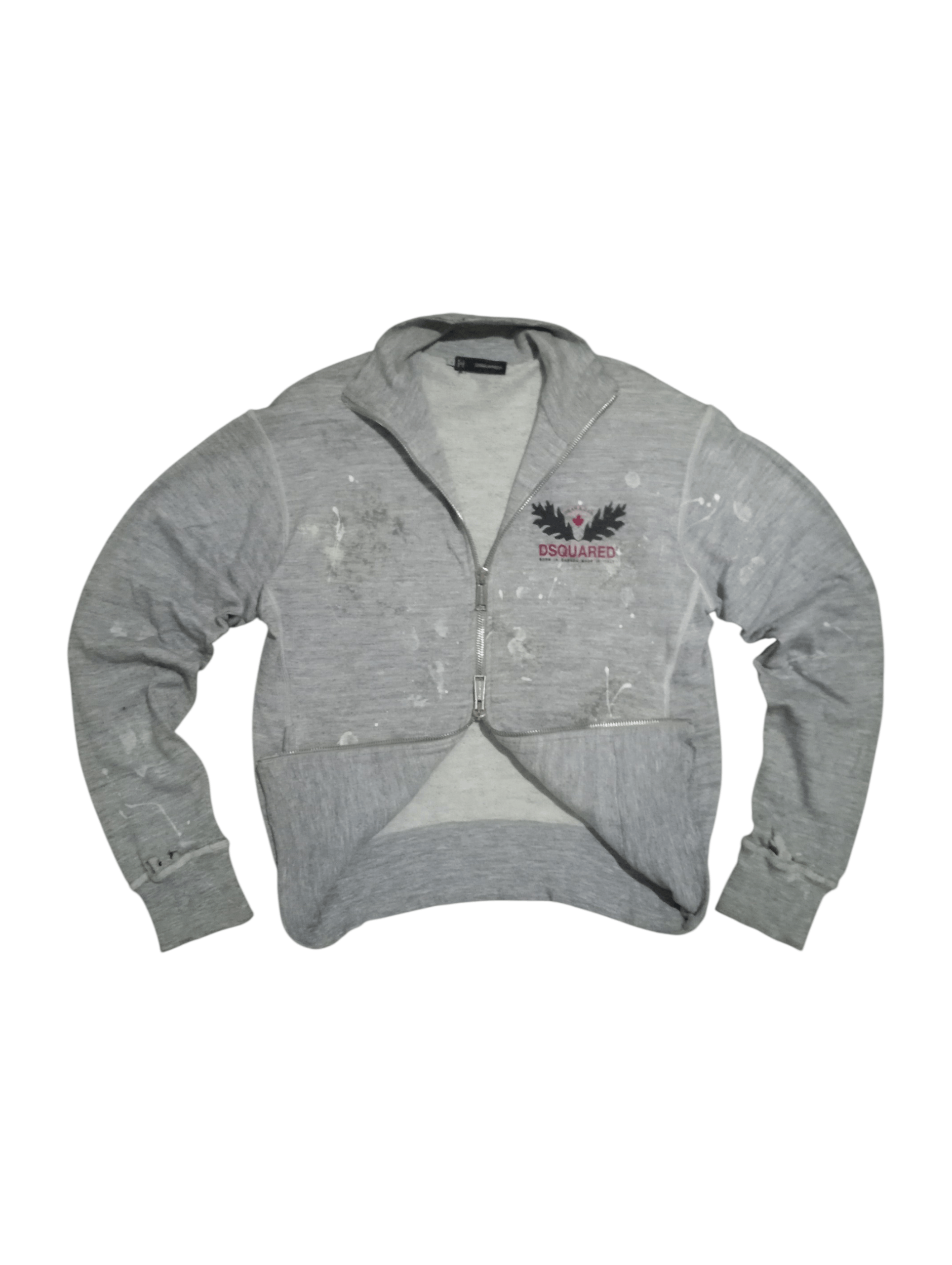 Dsquared2 Vintage Dsquared2 Distressed Zip-Up Sweatshirt Size US S / EU 44-46 / 1 - 3 Thumbnail