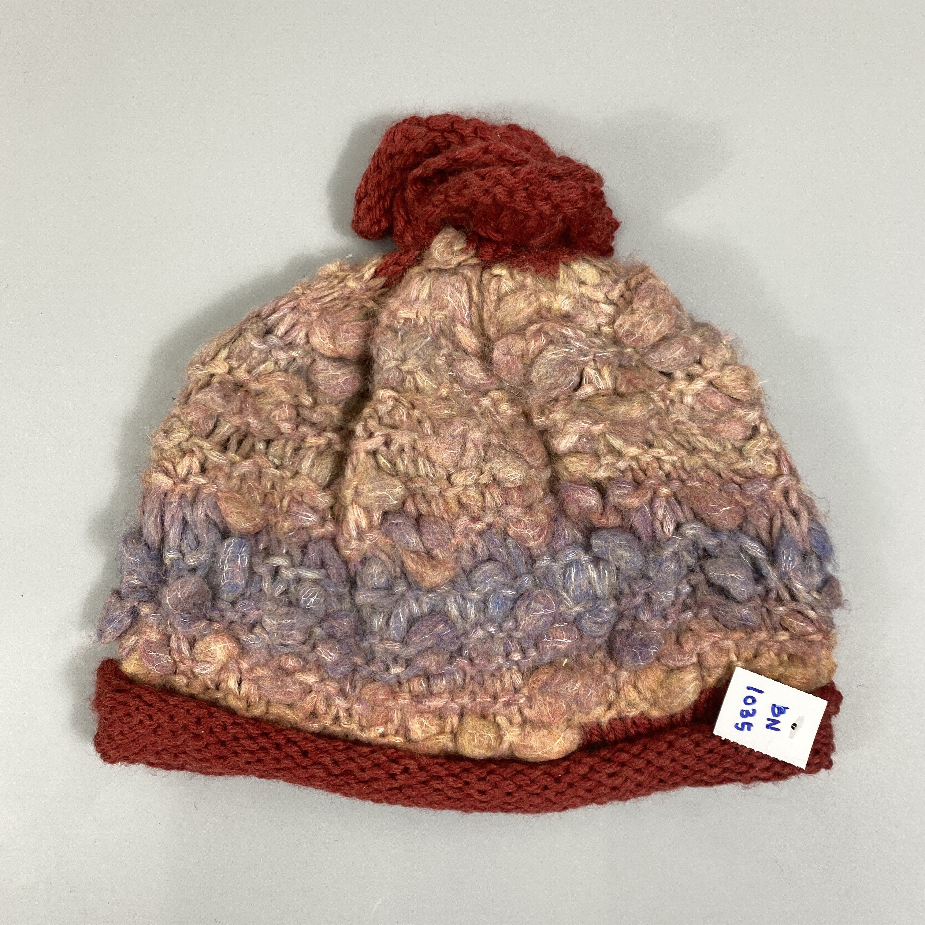 Japanese Brand Knitted Slouchy Beanie Hat With Small Flowers -BN1035 Size ONE SIZE - 6 Thumbnail