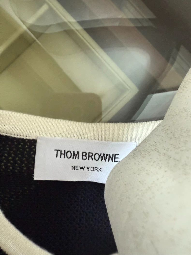 Thom Browne Thom Browne Blue and black mesh puppy striped sweater Size S / US 4 / IT 40 - 3 Thumbnail