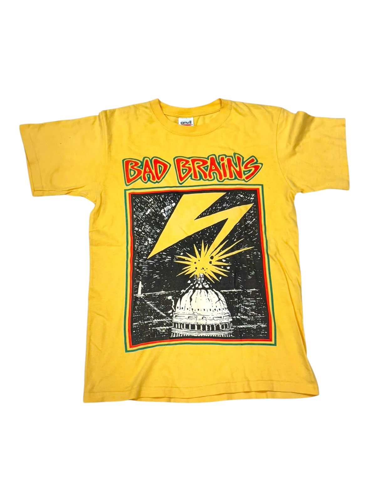 Anvil VINTAGE 90s-Y2K BAD BRAINS HARDCORE PUNK BAND YELLOWISH TEE Size US XS / EU 42 / 0 - 1 Thumbnail