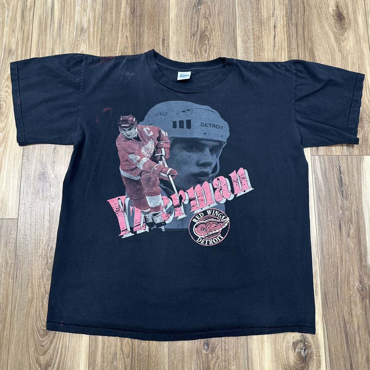 Salem Sportswear VTG 1989 Salem Sportswear Detroit Red Wings Yzerman Shirt Size US XL / EU 56 / 4 - 1 Thumbnail