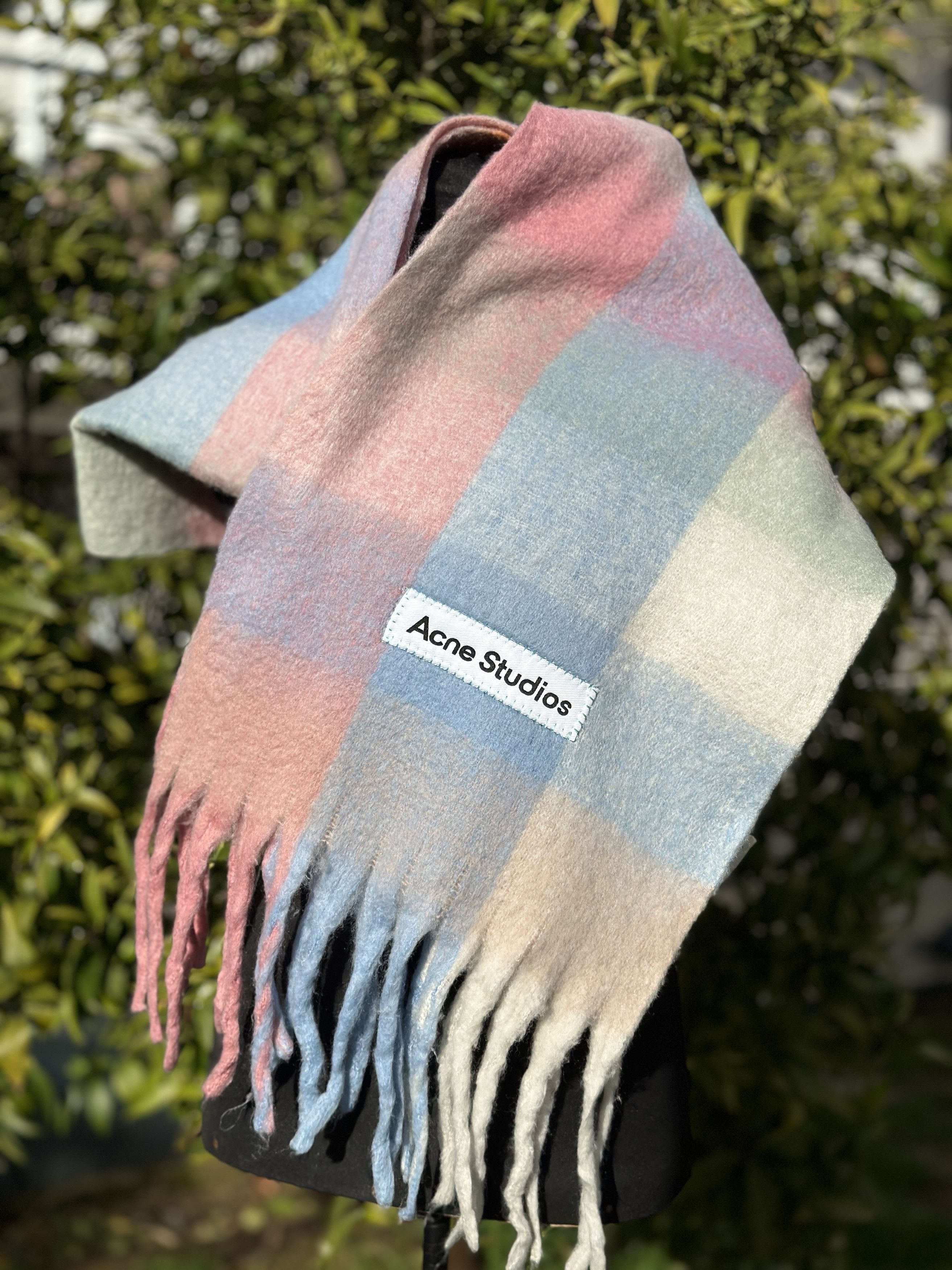 Acne Studios Acne Studios Multicolor Checked Wool Mohair Scarf Unisex Size ONE SIZE - 4 Thumbnail