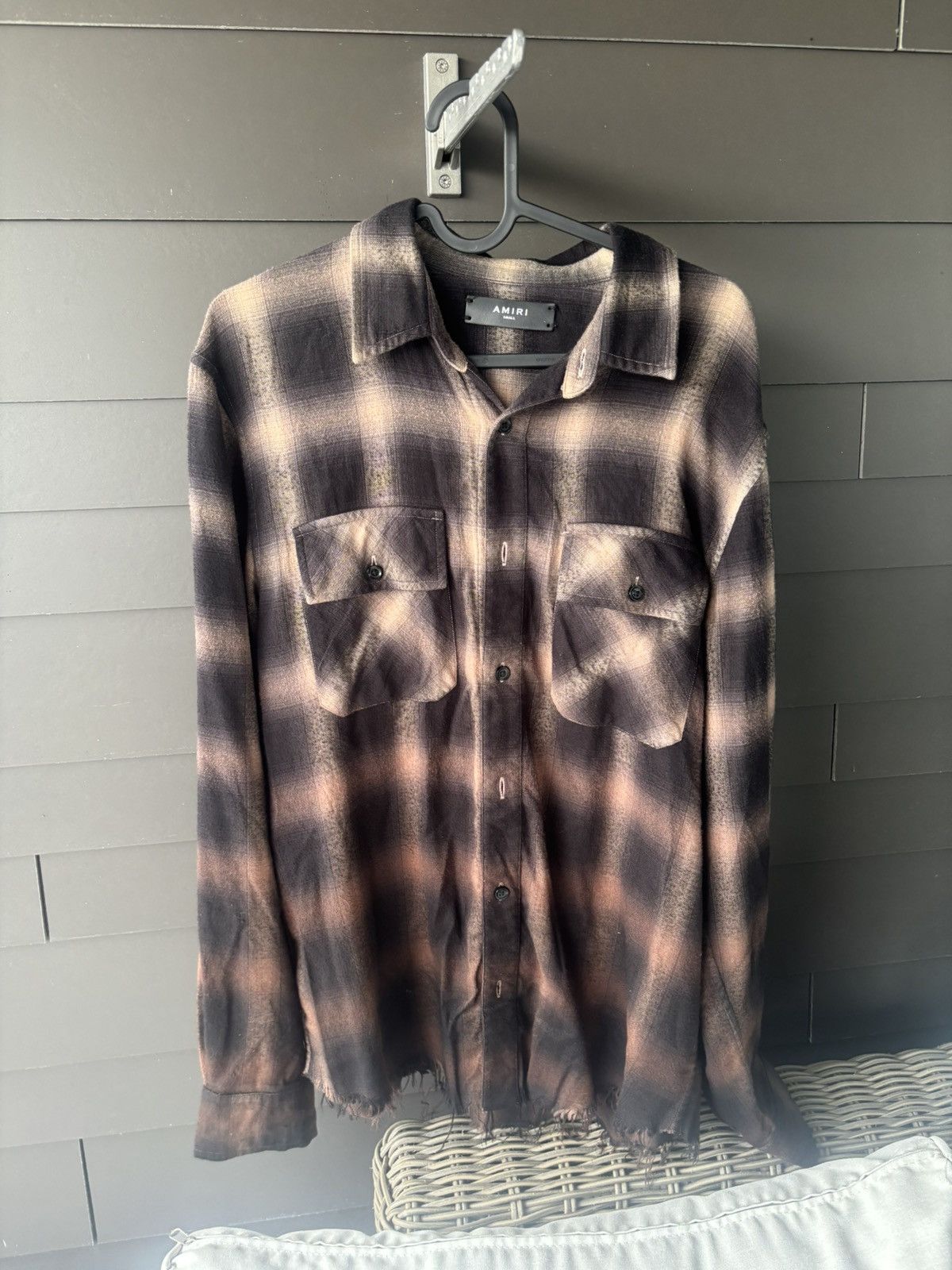 Amiri Amiri Rainbow Ombré Plaid Flannel Shirt | Grailed
