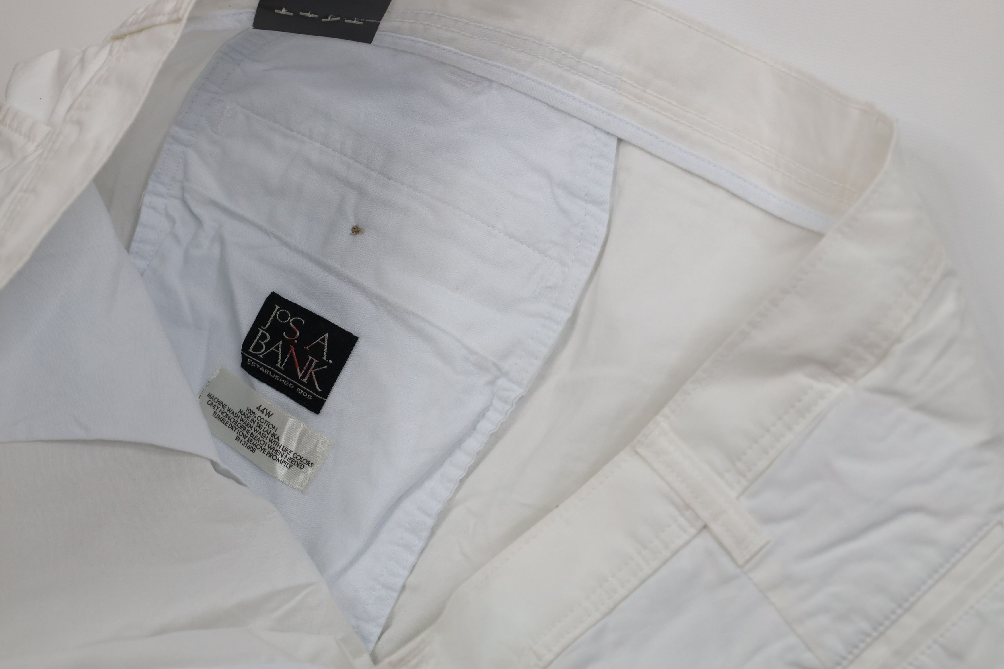 Jos. A. Bank Deadstock Vintage 90s Y2K Jos A Bank White Cotton Size US 44 / EU 60 - 6 Thumbnail