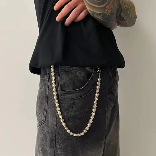 Other Imitation Pearl Wallet Chain, Pants Chain Size ONE SIZE - 4 Thumbnail