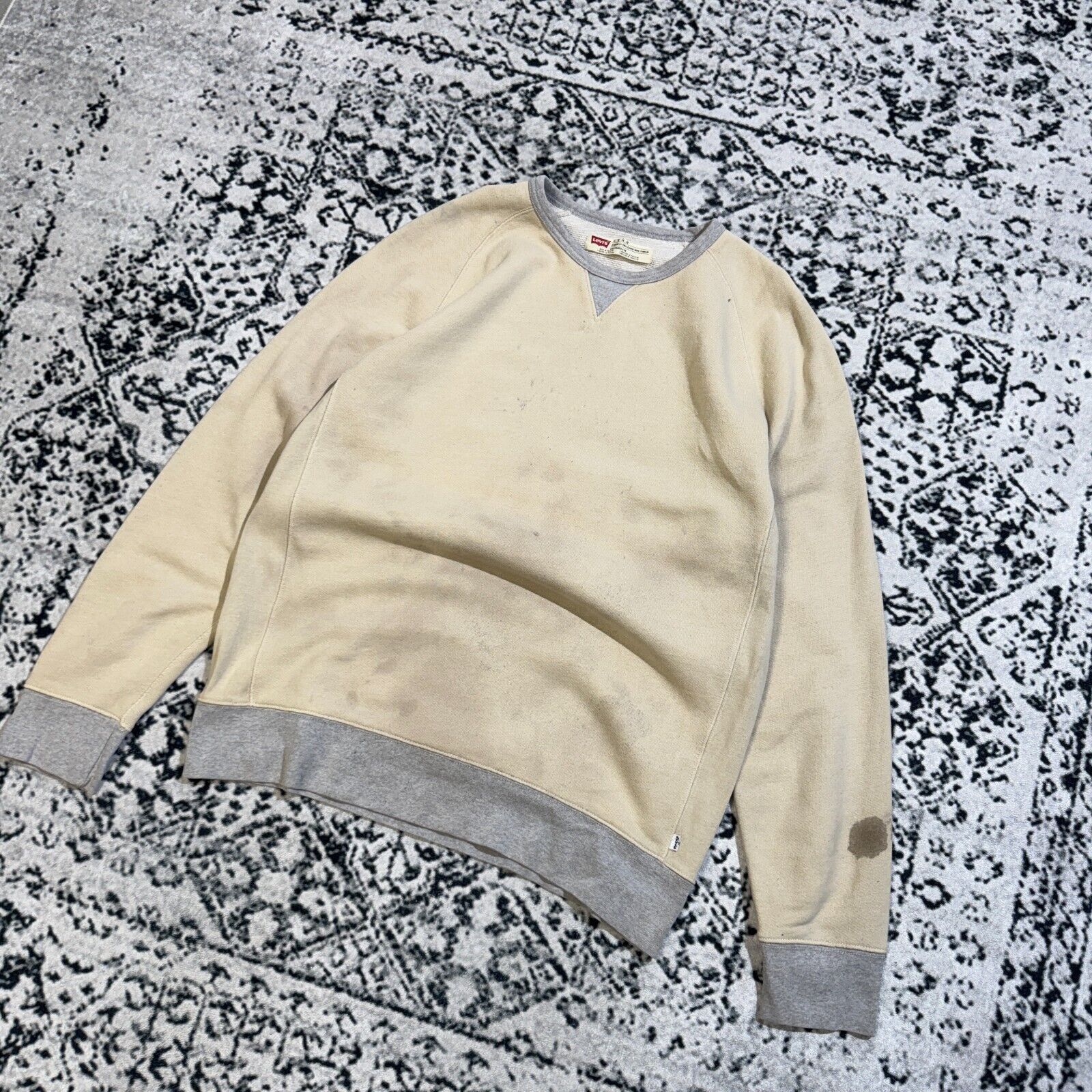 Levi's × Vintage Vintage Levis Unisex Beige Cotton Crewneck Size XL Y2K S Size US XL / EU 56 / 4 - 2 Thumbnail