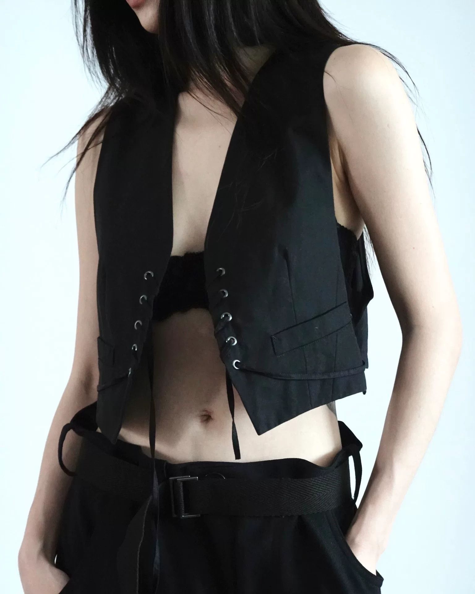 Y's Elegant Y's Slim Fit Vest with Cords Size S / US 4 / IT 40 - 1 Thumbnail