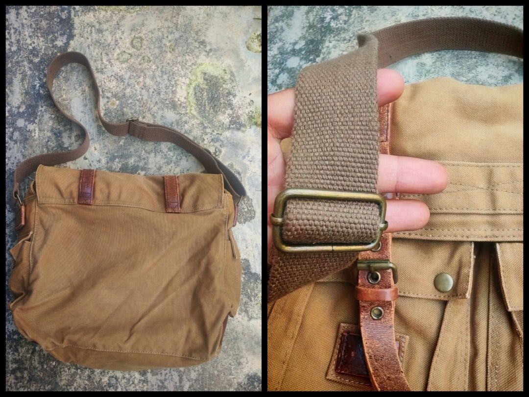 Japanese Brand Back Number Canvas Leather Messenger Belstaff Vibe Size ONE SIZE - 8 Thumbnail