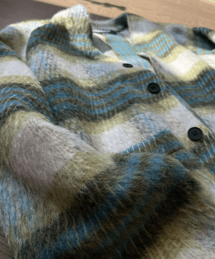 Japanese Brand × Vintage Outdoor retro vintage fluffy plaid fashion jacket Size US L / EU 52-54 / 3 - 6 Thumbnail