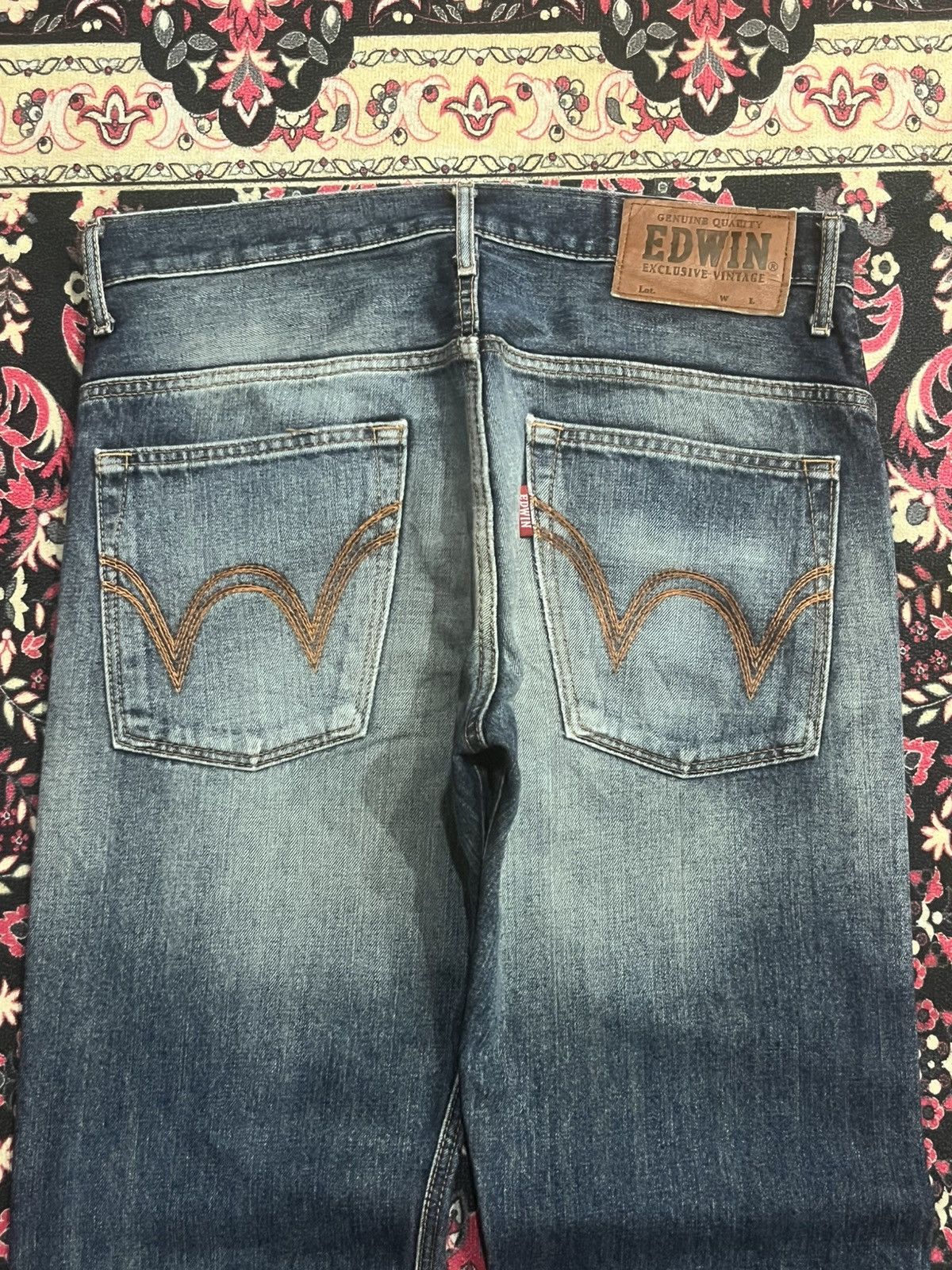 Edwin Vintage Edwin Exclusive Vintage Blue Washed Distressed Jeans Size US 32 / EU 48 - 7 Thumbnail