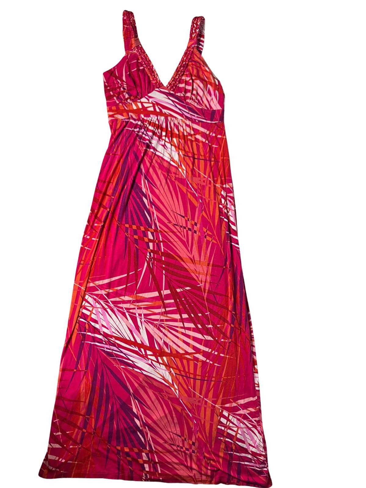 Neiman Marcus Neiman Marcus Pink Tropical Maxi Dress M Sleeveless Size M / US 6-8 / IT 42-44 - 4 Thumbnail