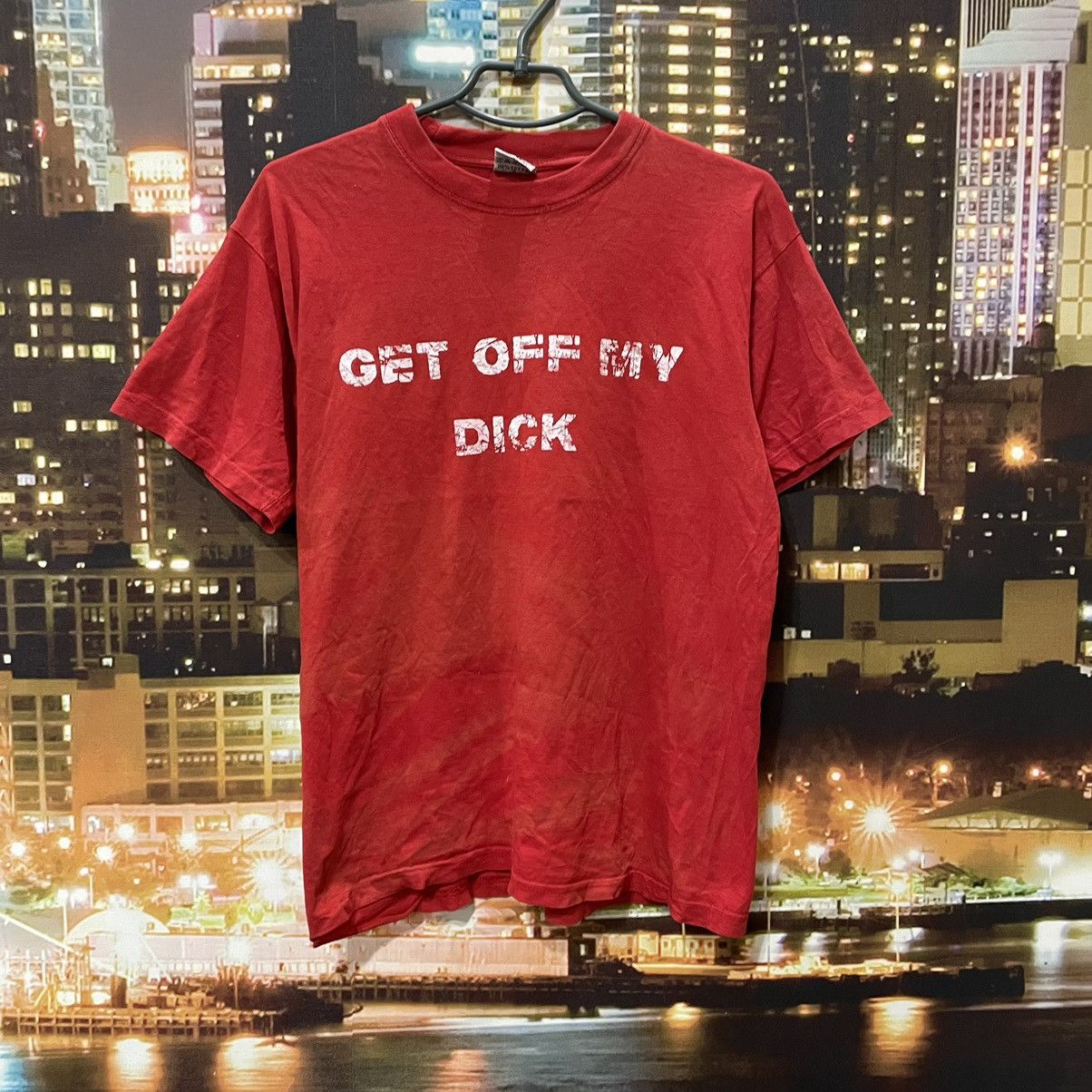 Band Tees VINTAGE Y2K RED TEE GET OFF MY DICK PENIS FUNNY PORNO Size US M / EU 48-50 / 2 - 1 Thumbnail