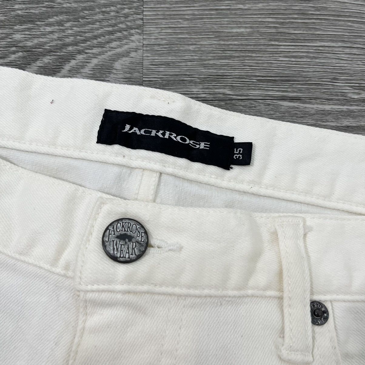 JACKROSE 2000's Jackrose Ripped White Denim Pant Stretch Lgb Style Size US 35 - 10 Thumbnail