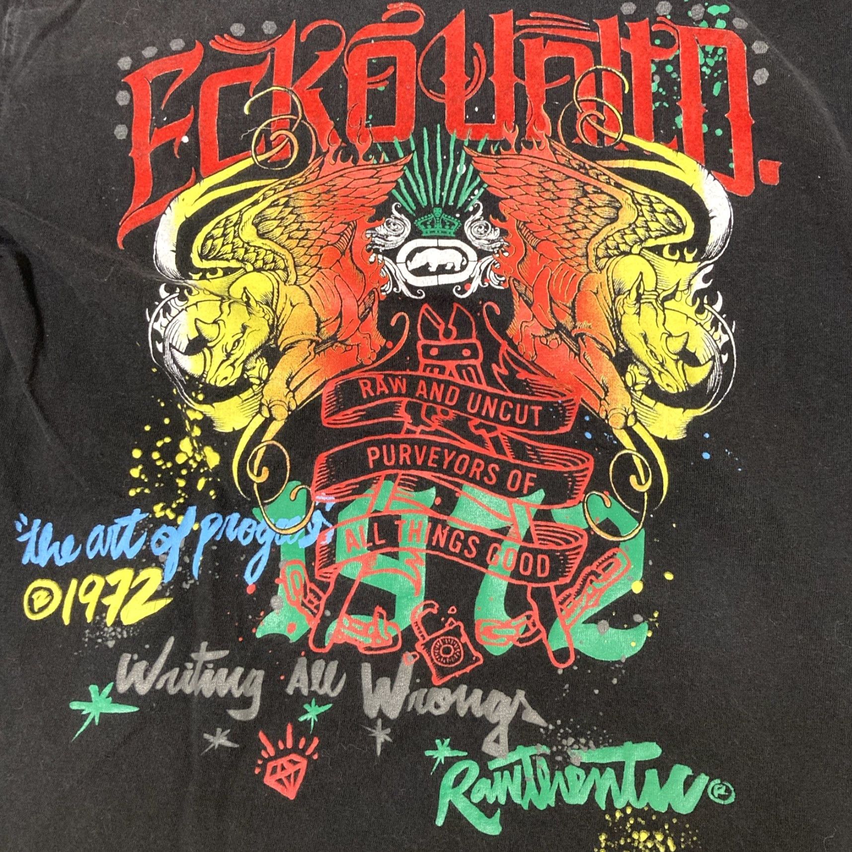 Ecko Unltd. VINTAGE Ecko Unltd Raw And Uncut Blue Graphic Tshirt Men S Small Front And Back Size US S / EU 44-46 / 1 - 2 Thumbnail