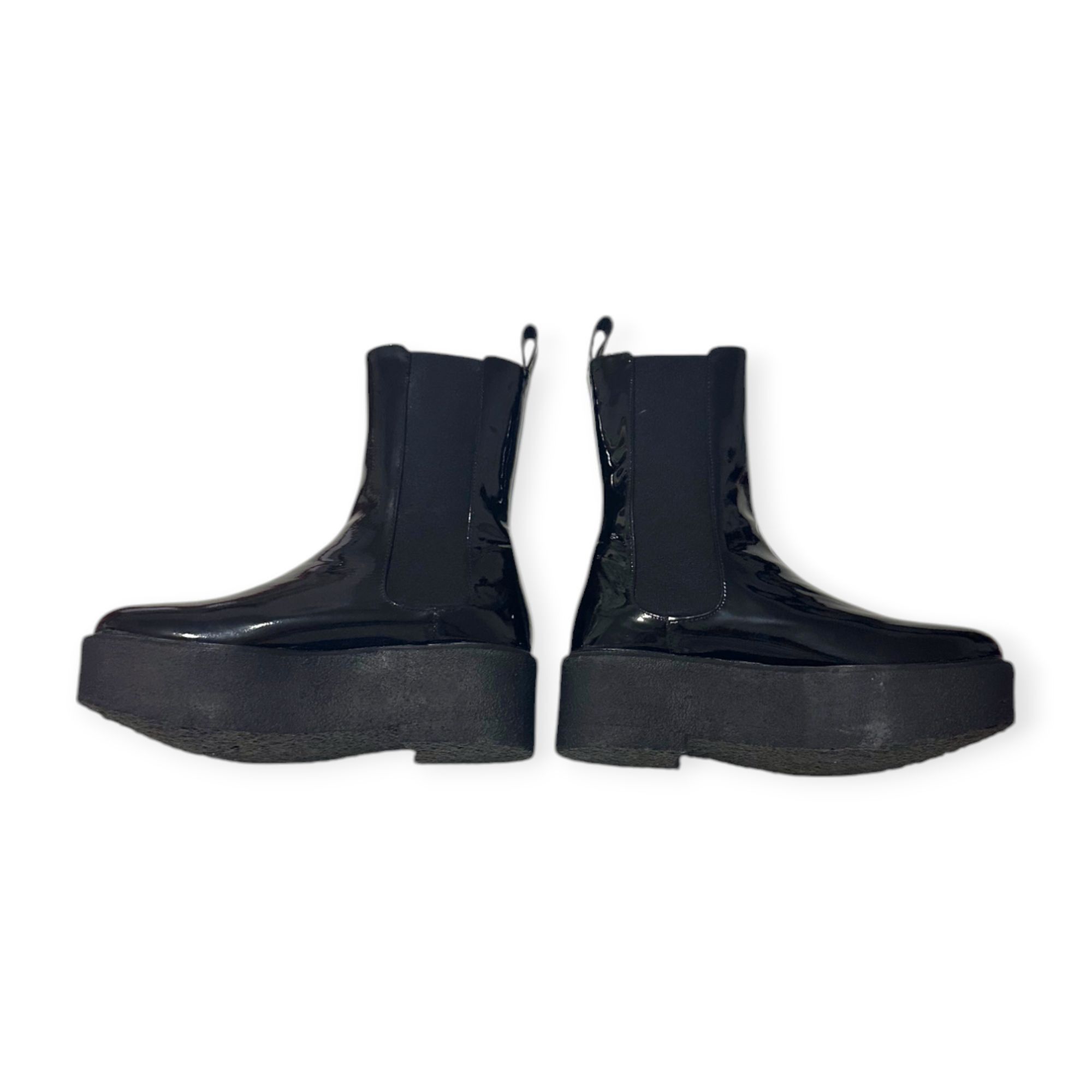 Staud Staud Palamino Black Patent Leather Platform Chelsea Boots, Size US 10 / IT 40 - 12 Thumbnail