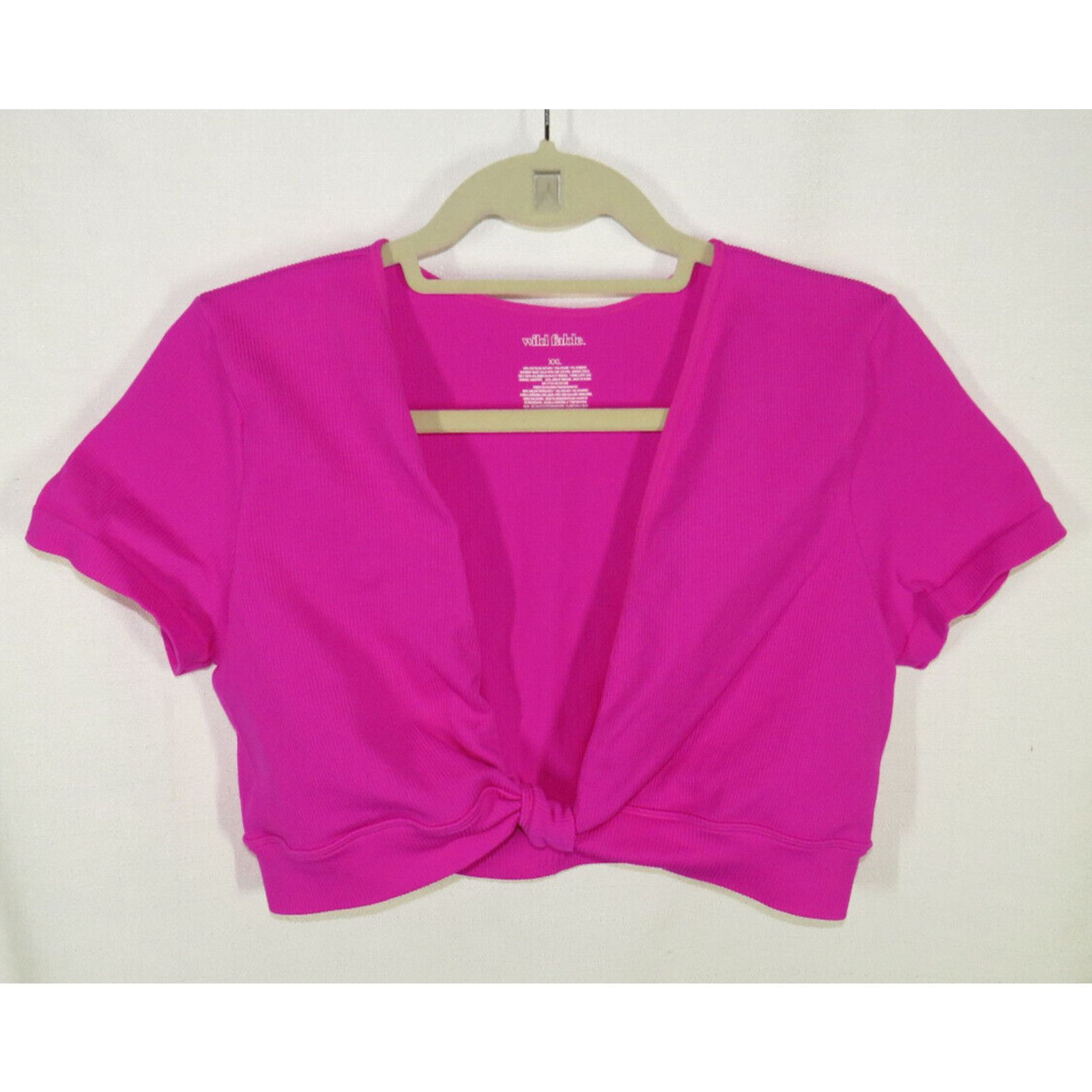 Other Wild Fable Fuchsia Ribbed Deep V Neck Cropped Fitted Top XXL Size XXL / US 16-18 / IT 52-54 - 5 Thumbnail