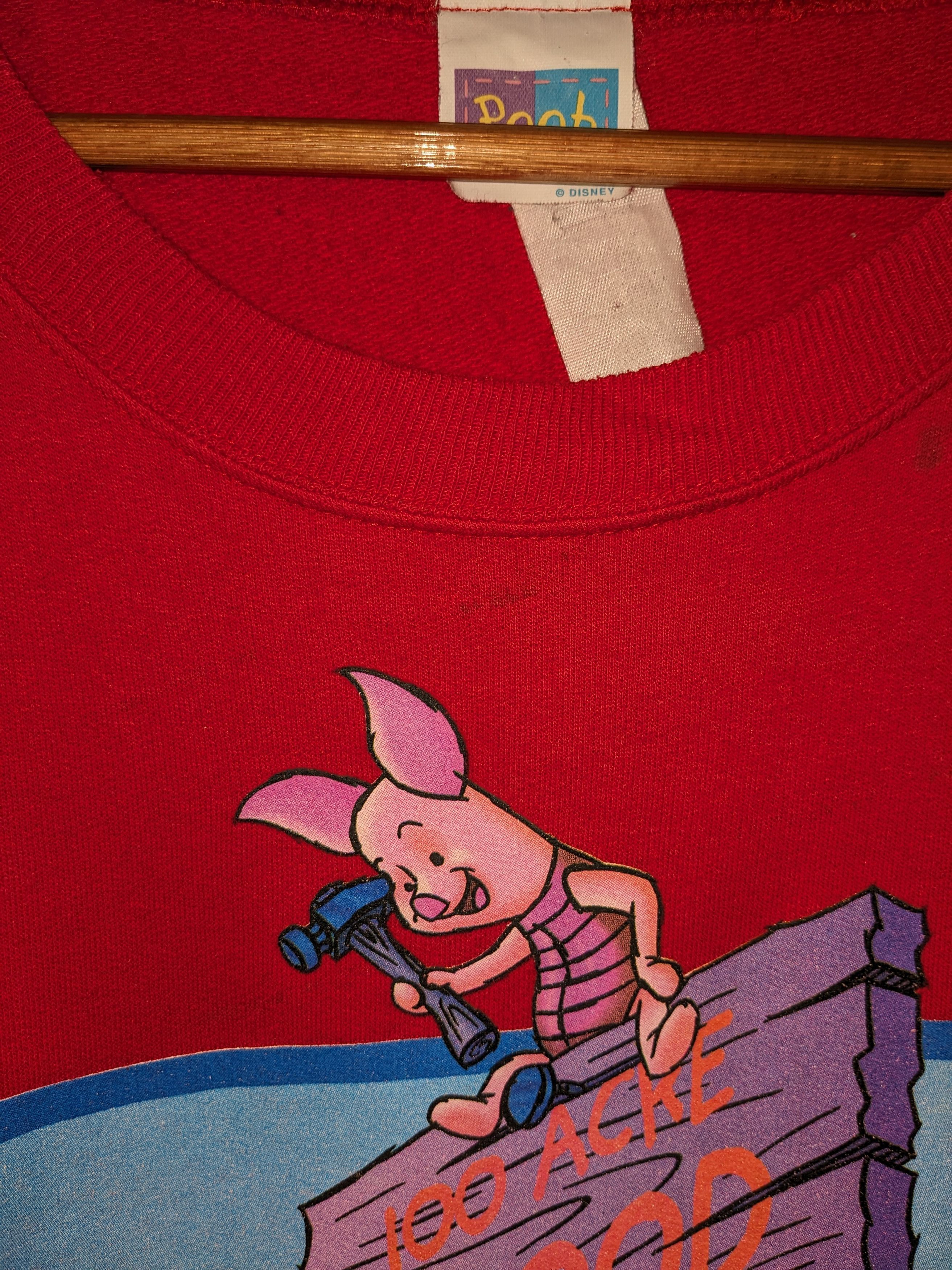 Disney × Vintage Vintage 90s Winnie the Pooh 100 Acre Light Weight Sweatshirt Size US XL / EU 56 / 4 - 8 Thumbnail