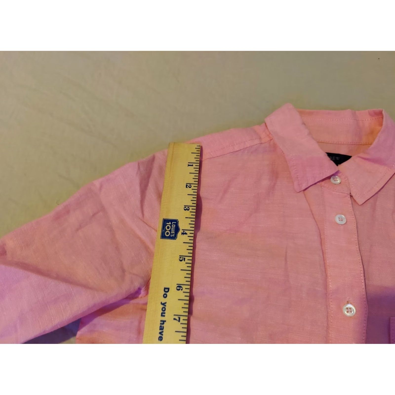 J.Crew J. Crew Pink Linen Button Shirt Blouse Womens Size 0 Long Sleeve Collared Casual Size XS / US 0-2 / IT 36-38 - 5 Thumbnail