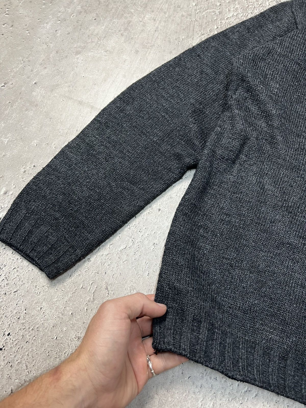 Diesel × Vintage Vintage Diesel Knit Sweater Big Log 90s Ripped wool Size US L / EU 52-54 / 3 - 7 Thumbnail