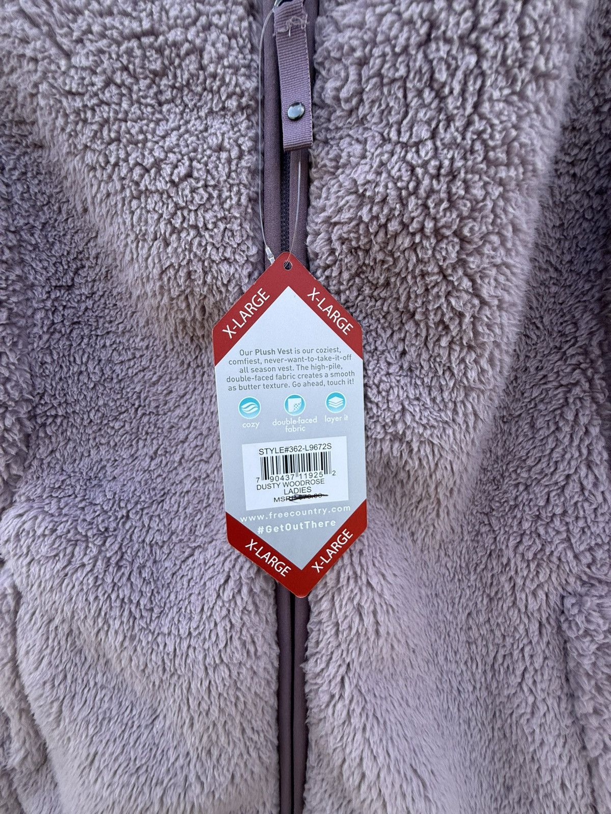 Free Country Free Country Plush Vest Full Zip Soft Sherpa Lavender Size XL / US 12-14 / IT 48-50 - 4 Thumbnail