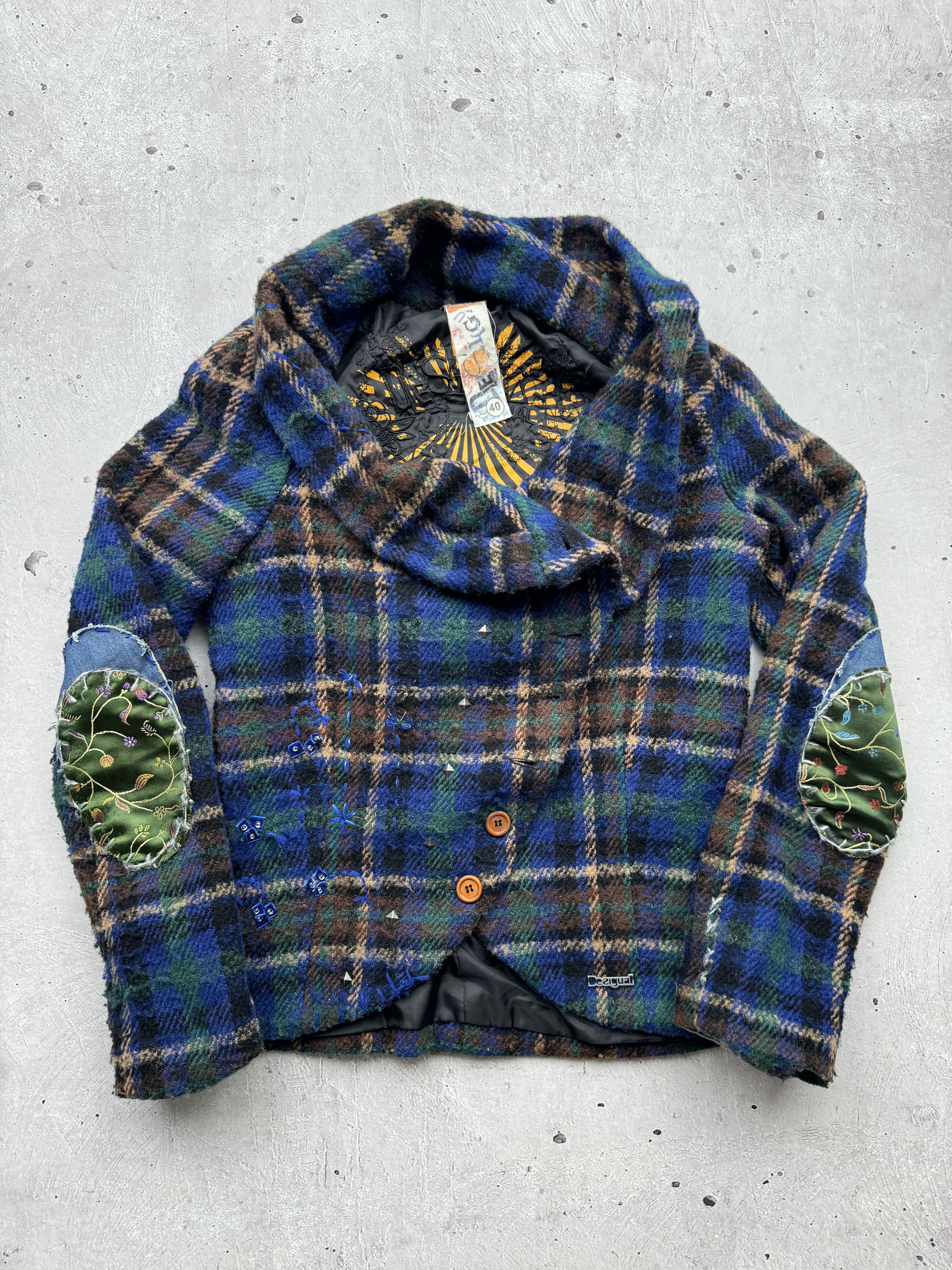 Desigual × Vintage Desigual Vintage Asymmetrical Wool Jacket Size S / US 4 / IT 40 - 2 Thumbnail