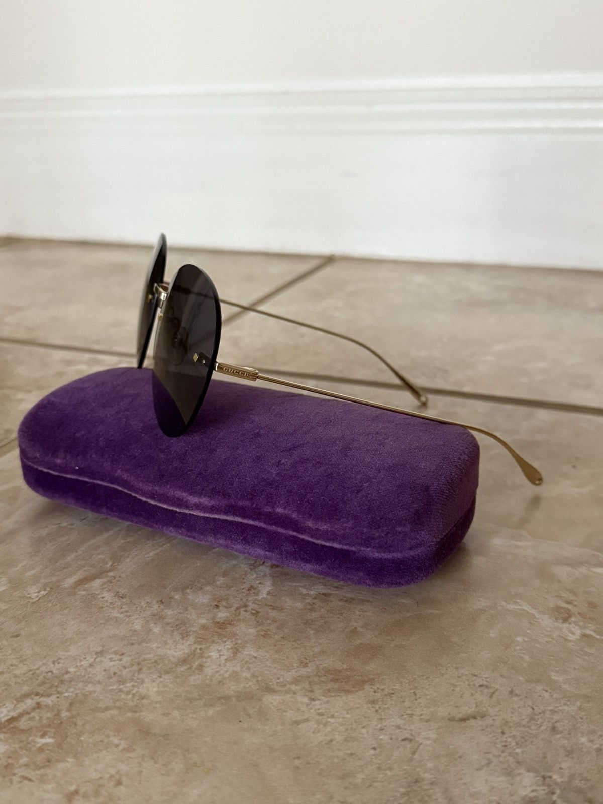 Gucci Gucci Black Round Sunglasses Size ONE SIZE - 6 Thumbnail