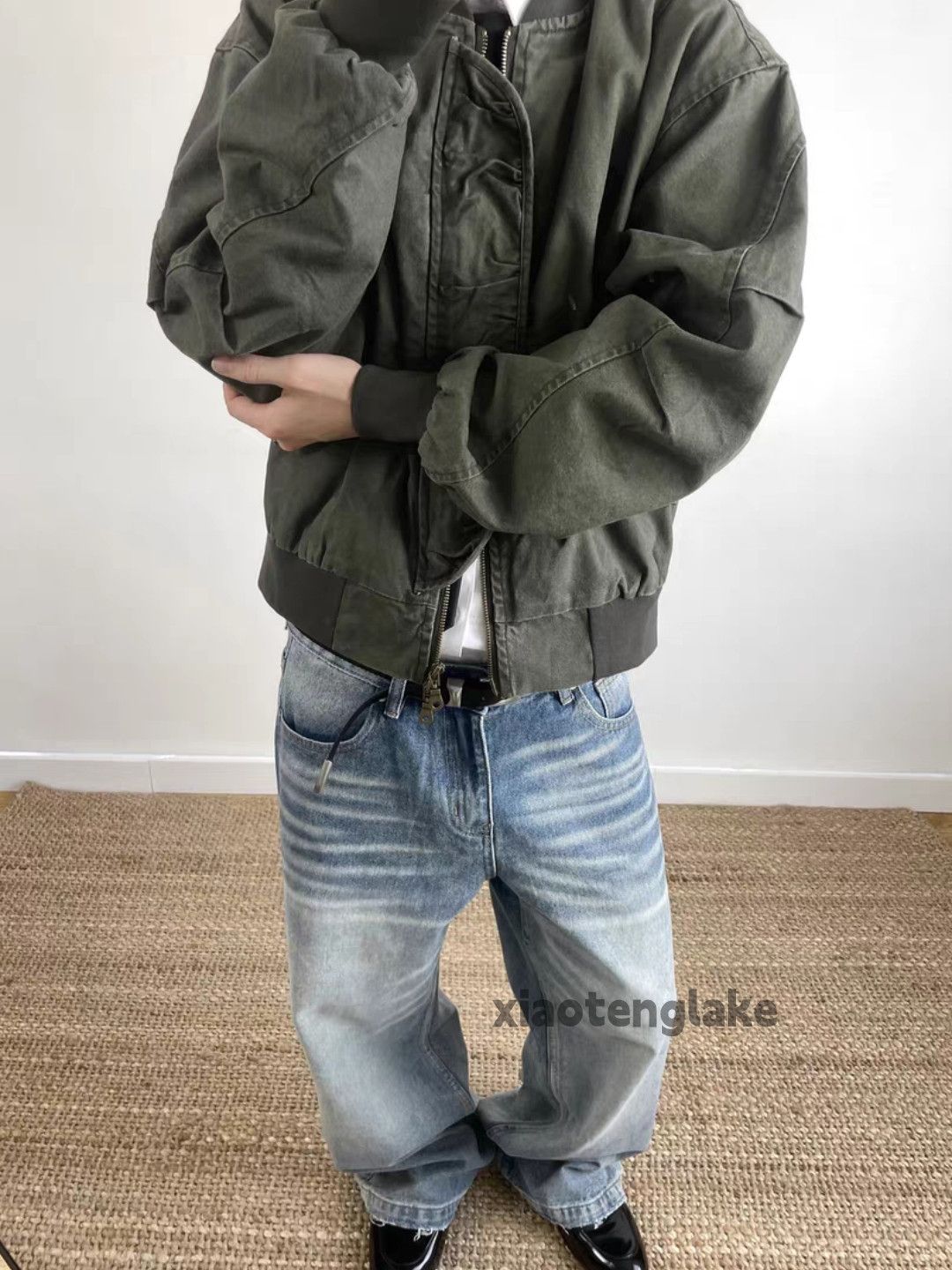 Jean Unisex washed retro y2k loose hiphop faded jeans Size US 30 / EU 46 - 5 Thumbnail