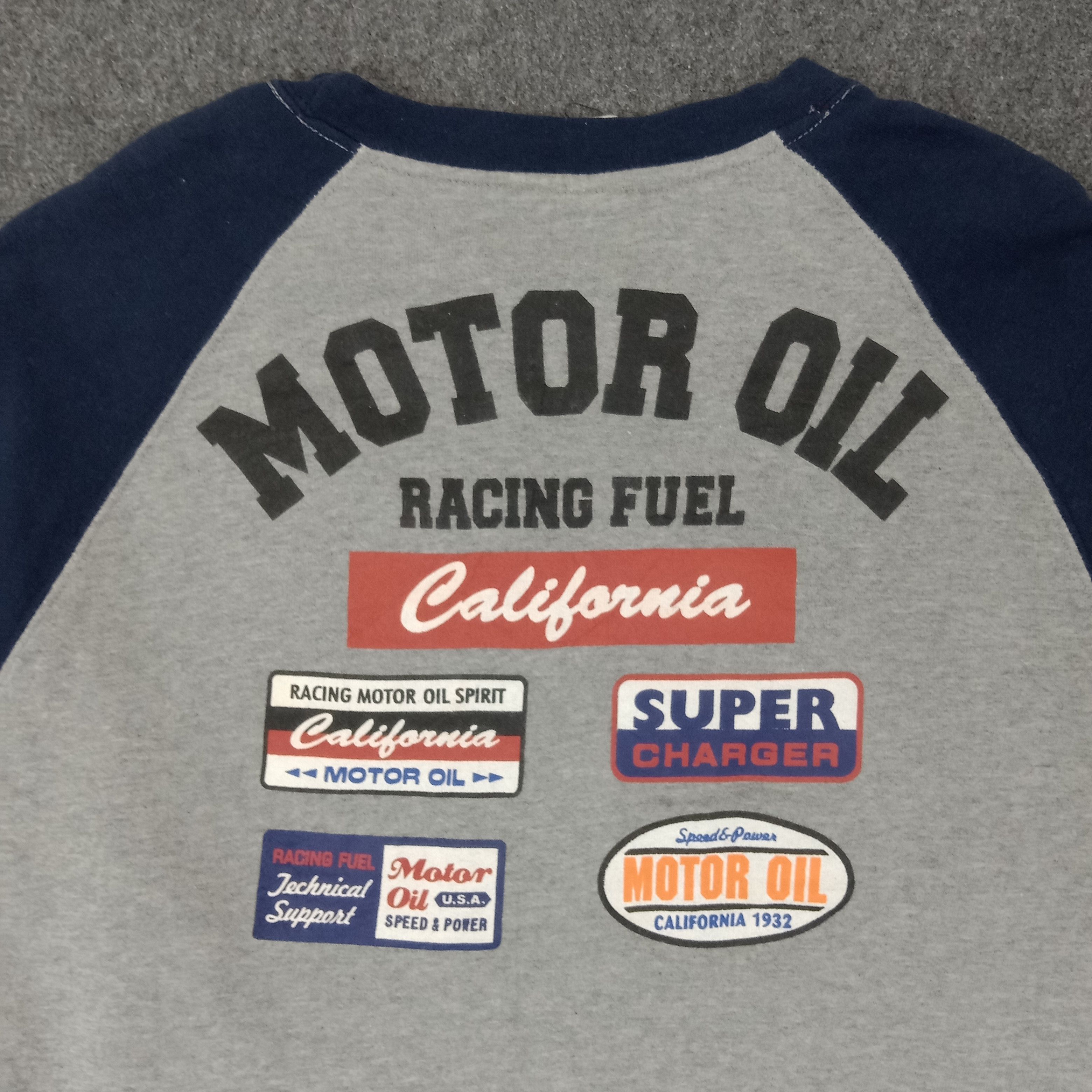 Japanese Brand Lubricant 76 Motor Oil Raglan racing Fuel Sweatshirt C261N5 Size US M / EU 48-50 / 2 - 2 Thumbnail