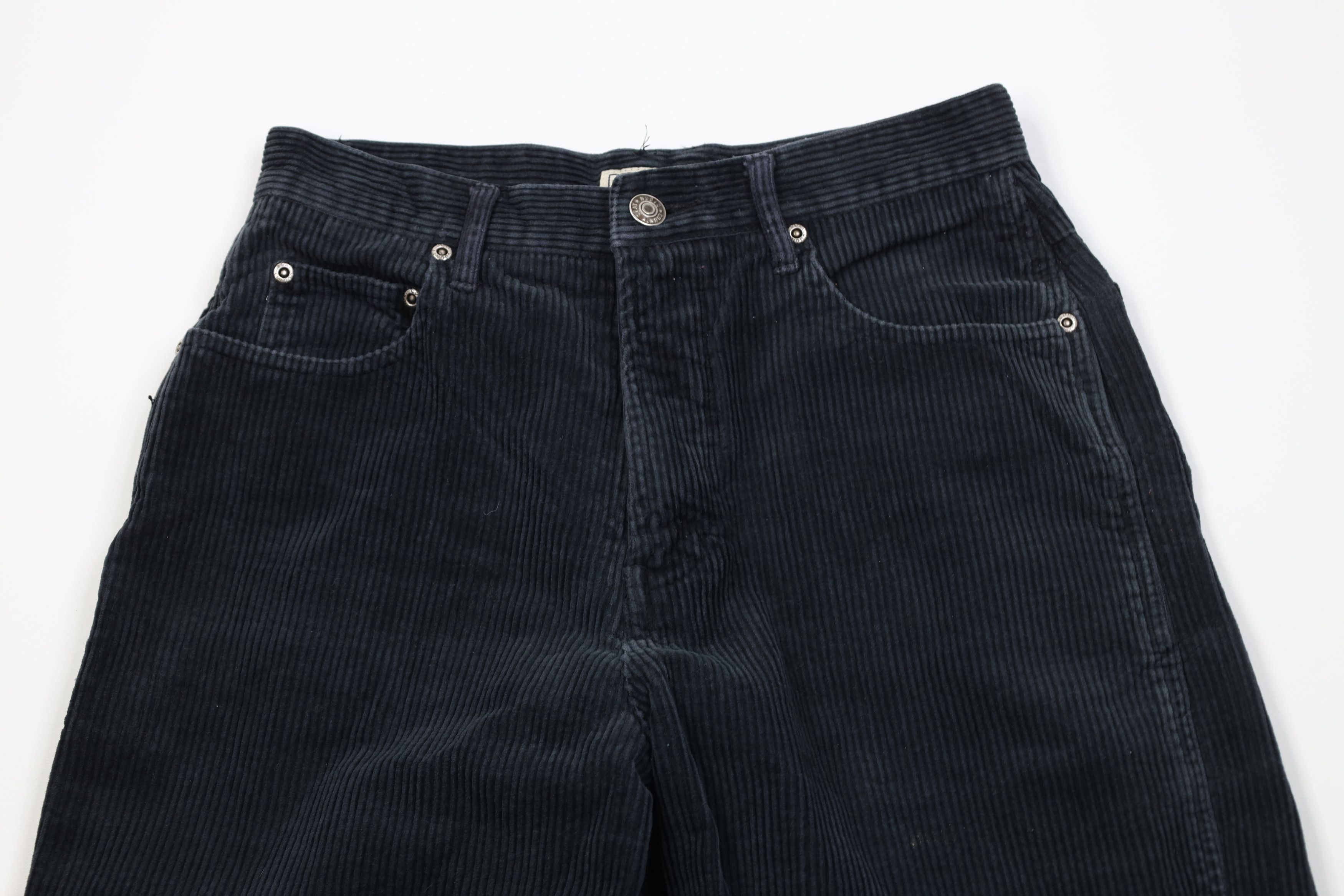 Vintage Vintage 90s Streetwear Wide Leg Corduroy Chino Pants Black Size 27" / US 4 / IT 40 - 2 Thumbnail