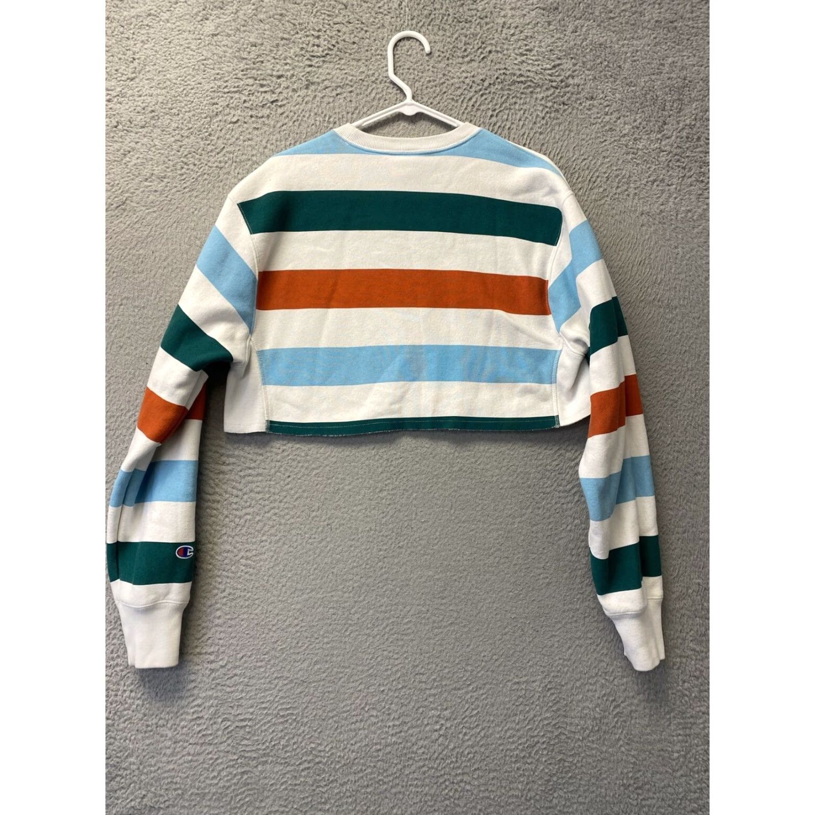 Champion Champion Sweater XS Reverse Weave Multicolor Cropped Crewneck Jumper /114-57 Size XS / US 0-2 / IT 36-38 - 7 Thumbnail