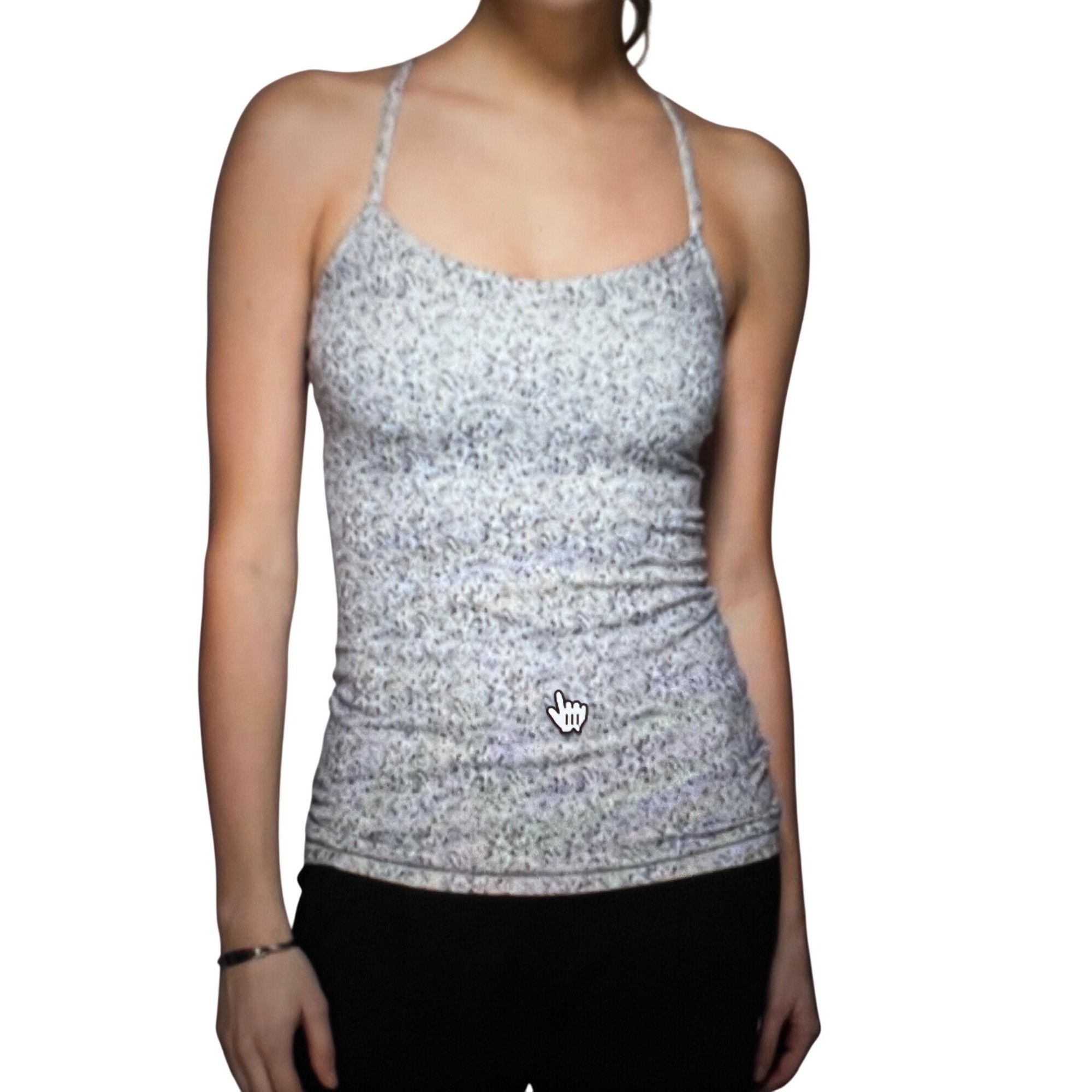Lululemon Lululemon Power Y Tank Top Gray Speckled Shelf Bra Sz 6 Stre Size M / US 6-8 / IT 42-44 - 1 Thumbnail
