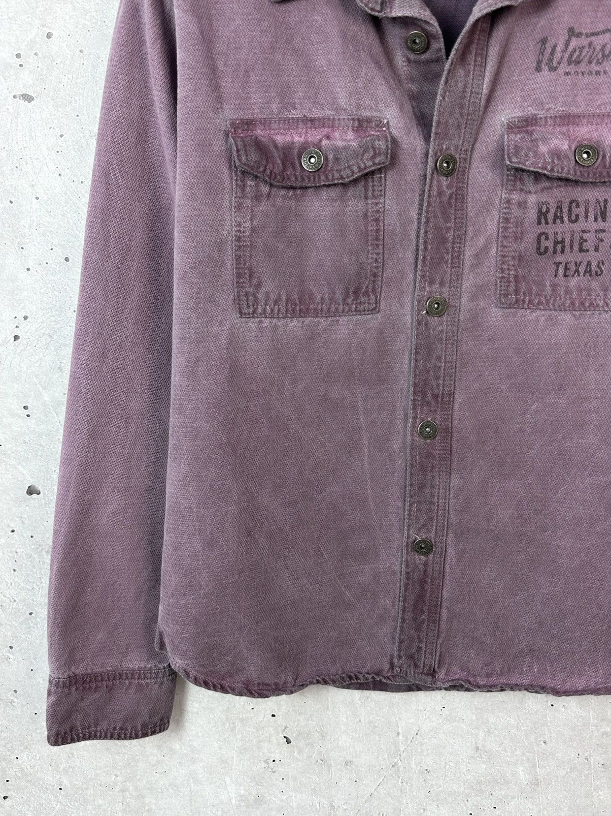Other Warson Bordeaux Mecano Purple Denim Printed Overshirt Jacket Size US L / EU 52-54 / 3 - 6 Thumbnail