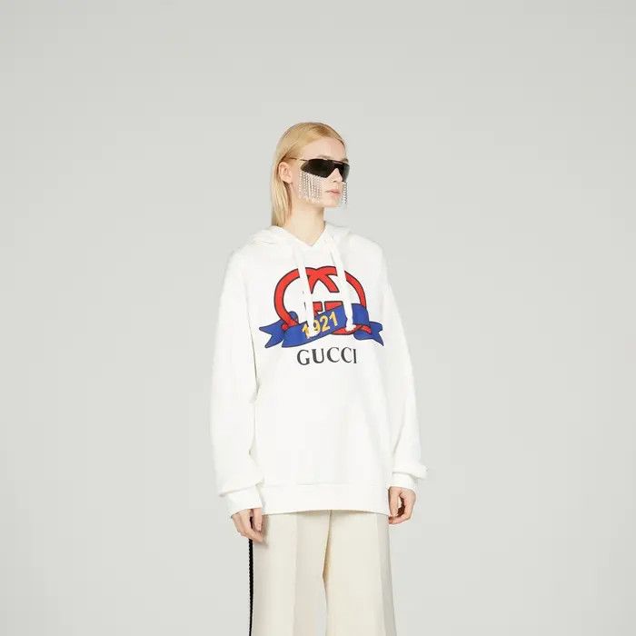 Gucci oc11z0226 Interlocking G 1921 Print Sweatshirt Hoodie Size XXS / US 00 / IT 34 - 5 Thumbnail