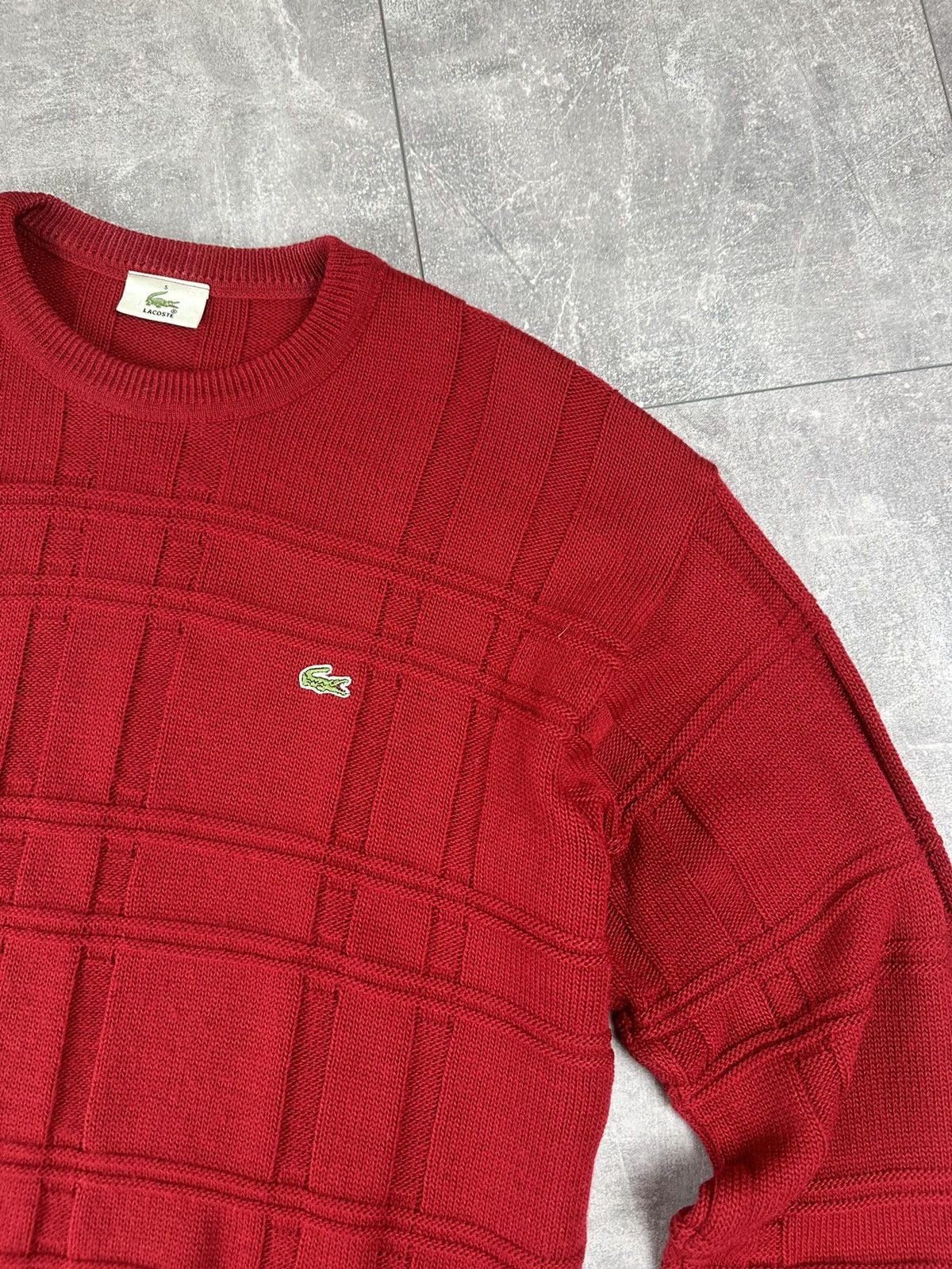 Lacoste Lacoste Cable Knit Mens Vintage Retro Small Logo Sweater Size US L / EU 52-54 / 3 - 7 Thumbnail