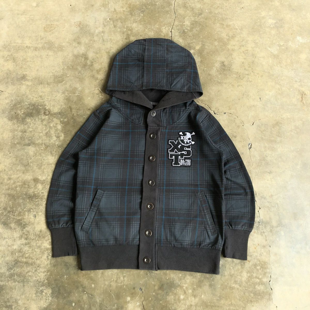 20471120 2000s Ba-Tsu Studio Skull Logo Punk Button Hoodie Sly Style Size US M / EU 48-50 / 2 - 6 Thumbnail