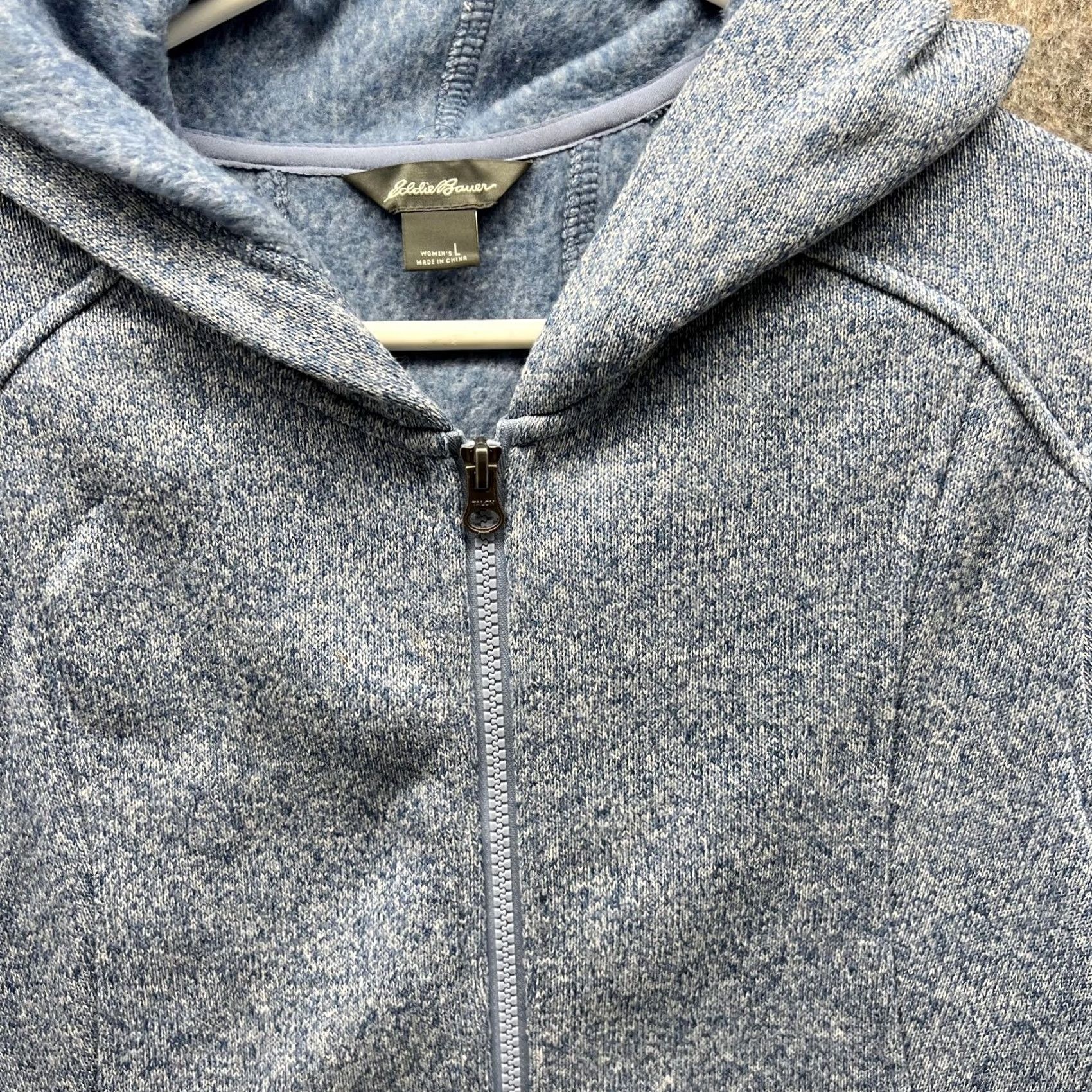 Eddie Bauer VINTAGE Eddie Bauer Sweater Women Large Heather Blue Hoodie Full Zip Jacket Polyester Jacket Regular Fit Hooded Winter Fall Spring 90s Womens Size L / US 10 / IT 46 - 7 Thumbnail