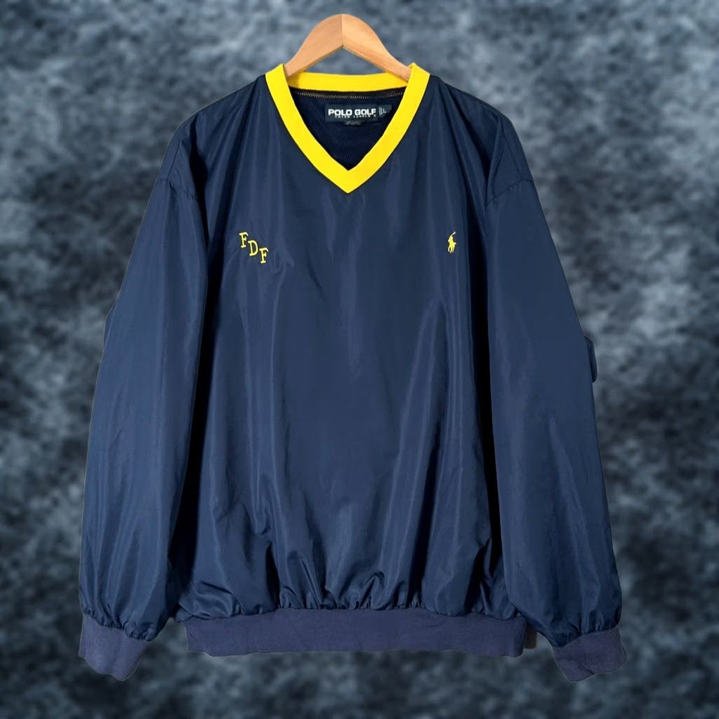 Polo Ralph Lauren VINTAGE Polo Ralph Lauren Windbreaker Shirt Mens Large Pullover FDF Windshirt Golf Logo Contrast Collar Blue 90s Retro Sports Boxy Oversized Size US L / EU 52-54 / 3 - 1 Thumbnail