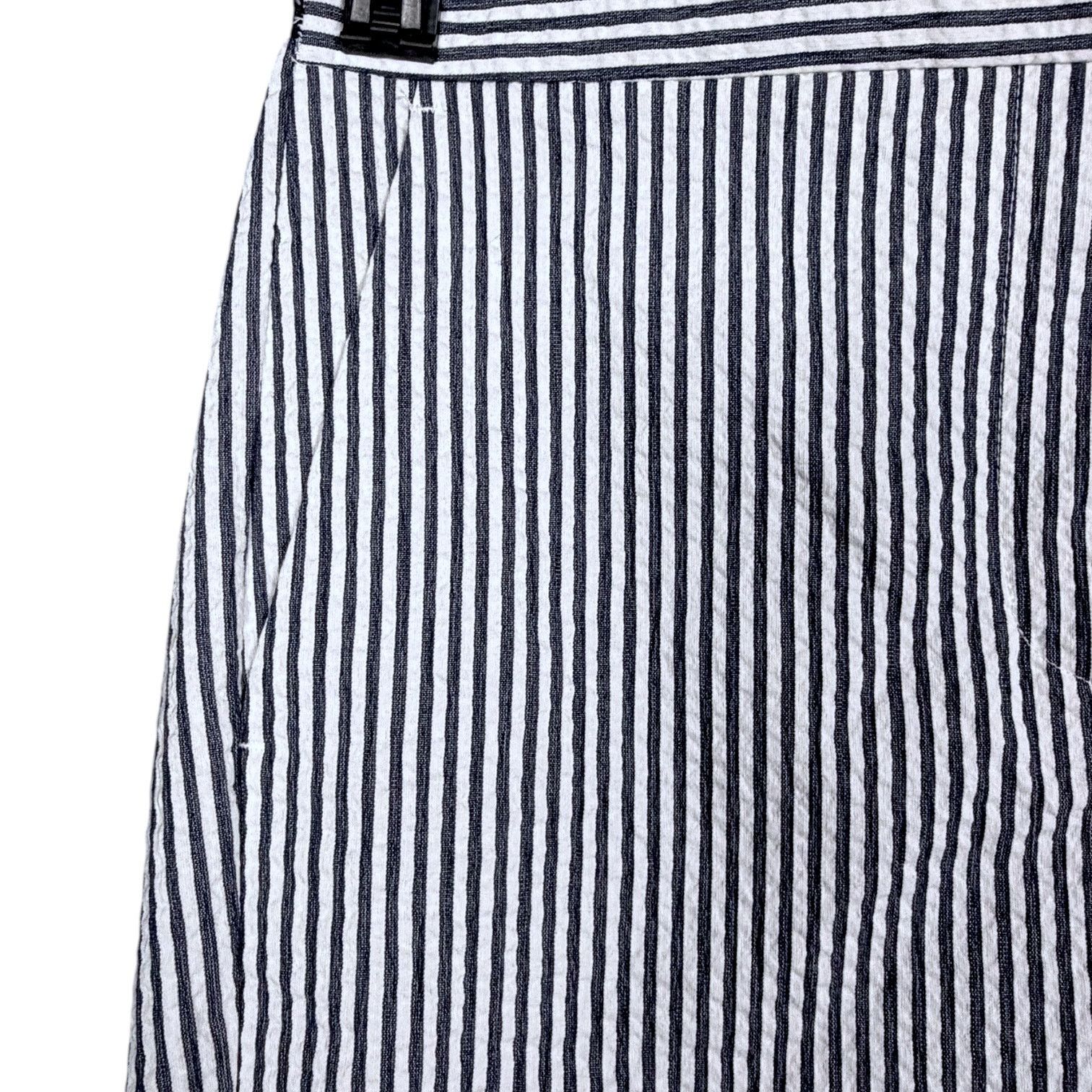 Zara Zara Womens Seersucker Blue White Striped Stretch Straight L Size 30" / US 8 / IT 44 - 3 Thumbnail