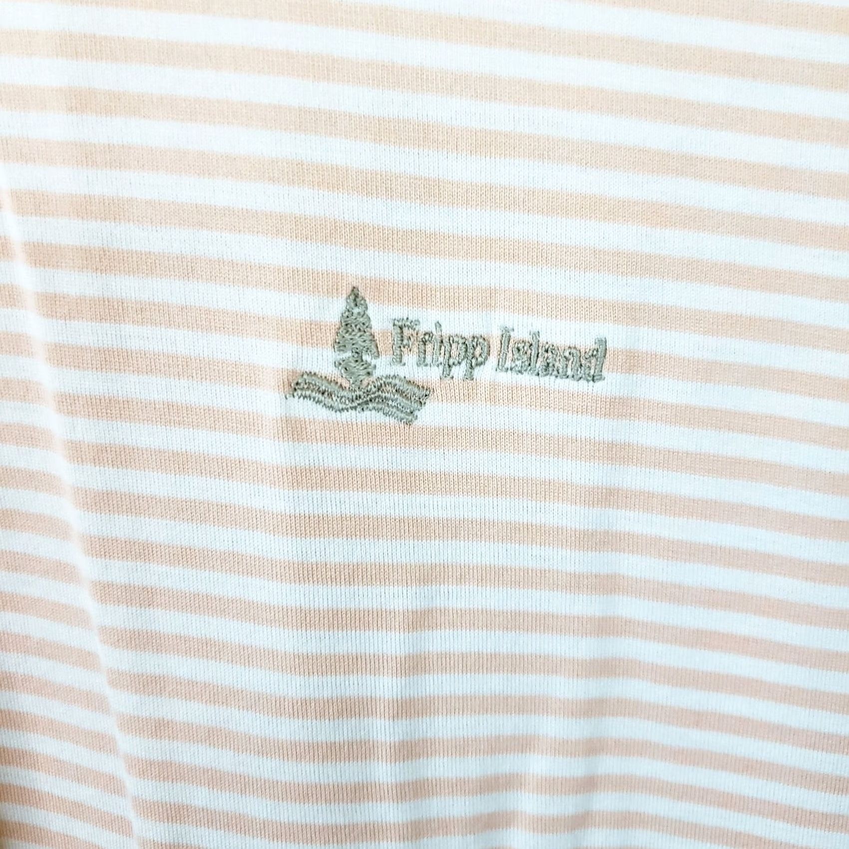 Vintage Fairway & Greene XL Shortsleeve Polo Peach Pink Striped Fripp Island Chest Logo Polo Shirt Mens XL Pink Striped Fripp Island Logo Size US XL / EU 56 / 4 - 5 Thumbnail