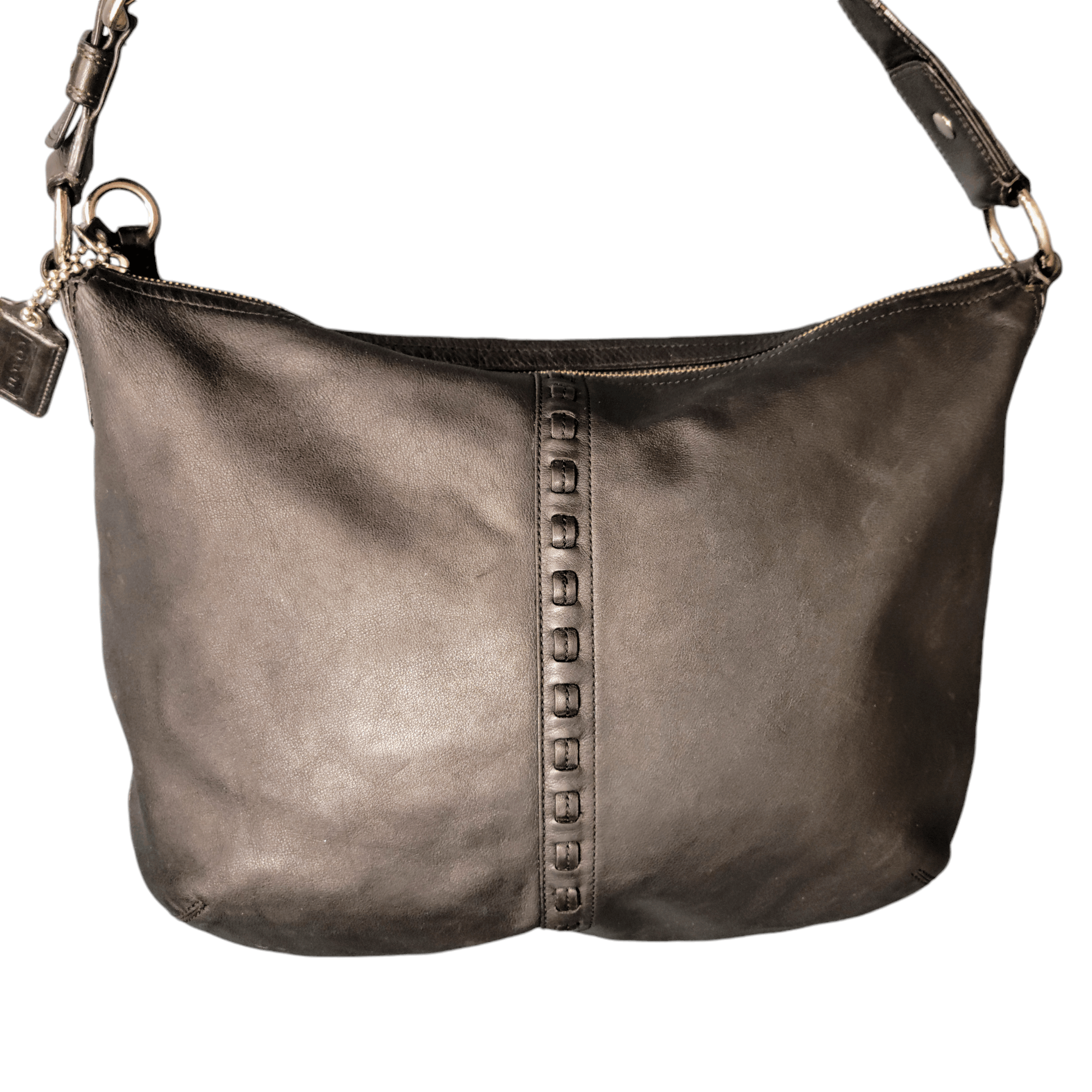 Coach Coach Black Leather Large Hobo Silver Buckle Shoulder Bag Size ONE SIZE - 2 Thumbnail