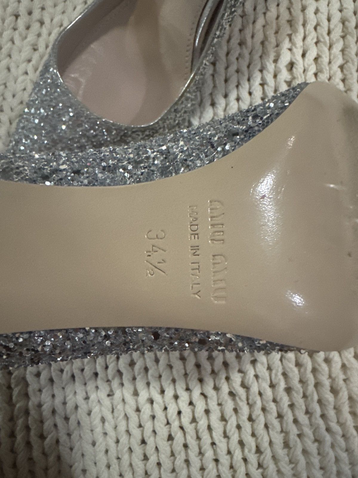 Miu Miu Miu Miu Glitter Heels Size US 4.5 / IT 34.5 - 2 Thumbnail