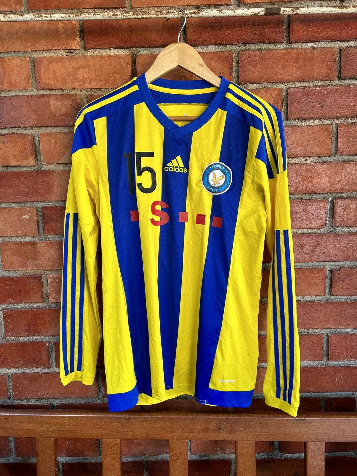 image of Adidas Security Fc Jersey in Blue/Yellow, Men's (Size Medium)