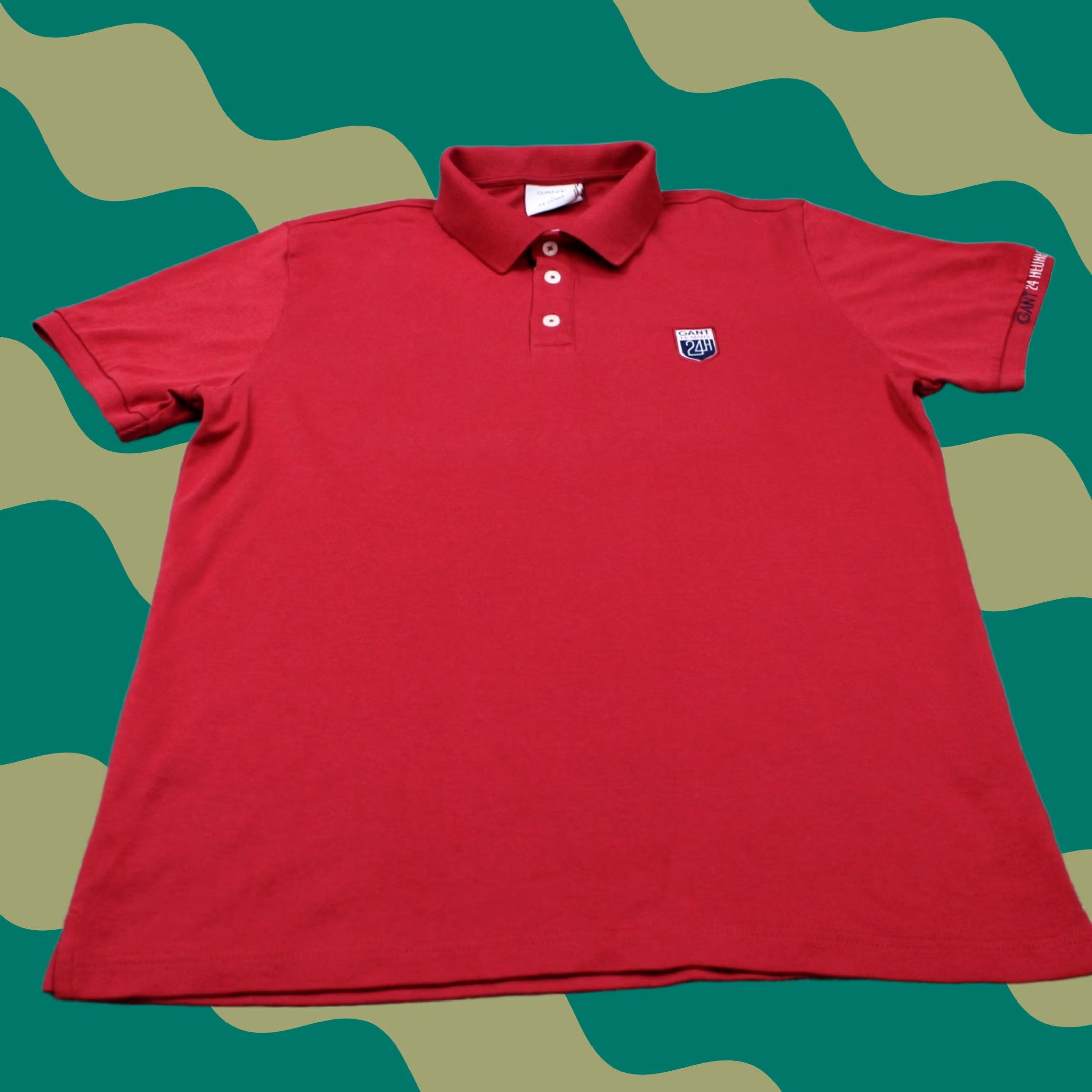 Gant GANT x LeMans Polo Shirt Mens XL Red Cotton Stretch Short Sleeve Pullover Polo Shirt Size US XL / EU 56 / 4 - 1 Thumbnail